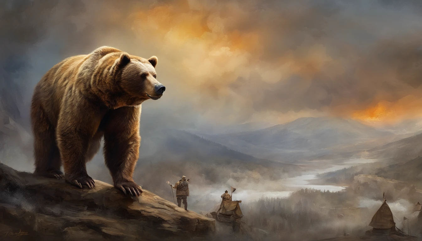 HighestQuali, Dramatic lighting, menacing posture, Fierce expression, Epic atmosphere, (((Bear-head-shaped helmet))), (((Full body shot))),Bears made of metal, Cyborg, Cyberpunk Style, Clockwork, ((Intricate details)), hdr, ((Intricate details, ultra - detailed)), Incandescent Lamps, cinema shot, Vignette, Bokeh effect Baker ground, (canid), (Full body shot).