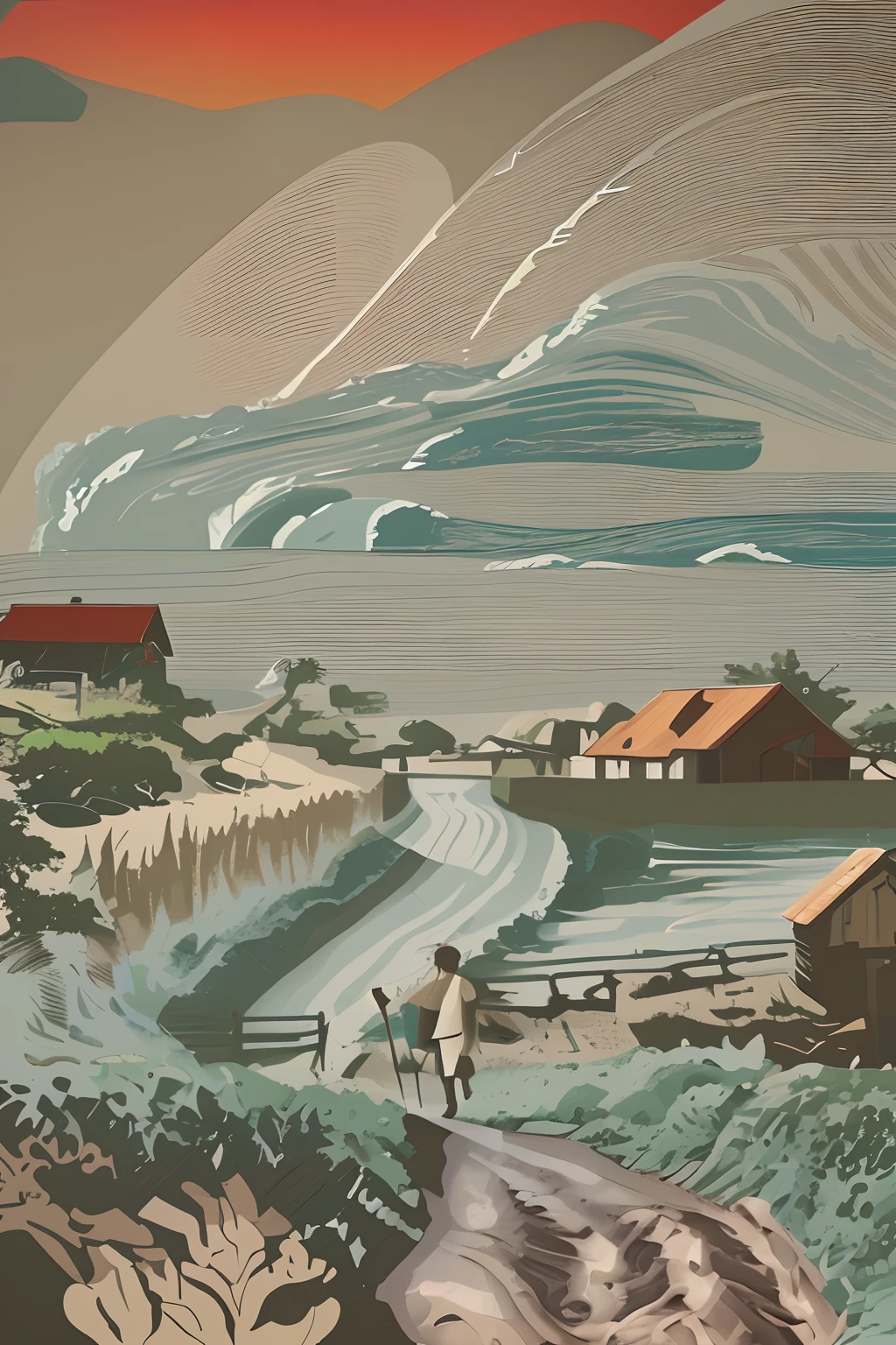 illustration,National tide,The path is neat
