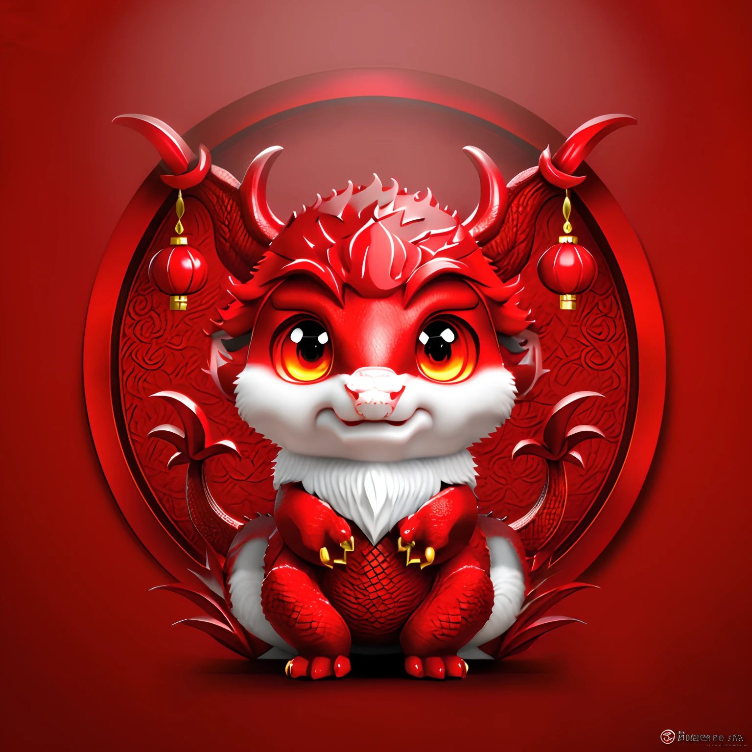 The dragon holds a red envelope, It must have the characteristics of a traditional dragon,Such as dragon horns、Dragon whiskers、Dragon claws, etc。Can be cartoonish、Cute dragon image。