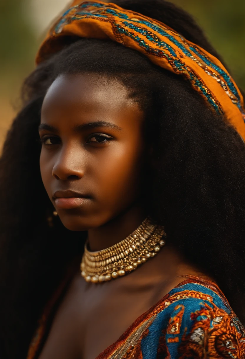 Fille, Africain, noir, The eyes of Anbar, cheveux longs, to 19 years ,showing only his head,Born Crushed Afro Hair,