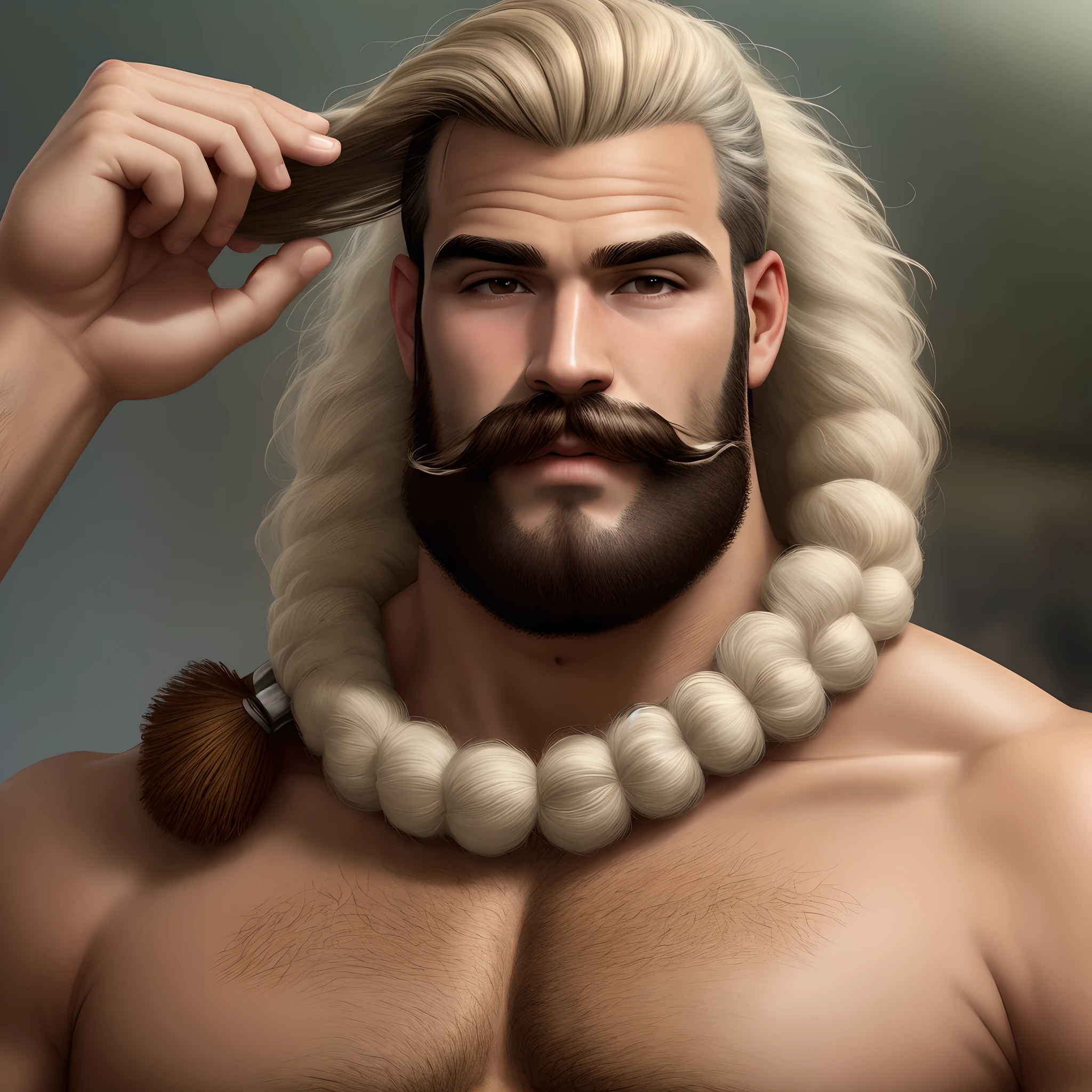 Cigano cabelo grisalho bigode e cavanhaque