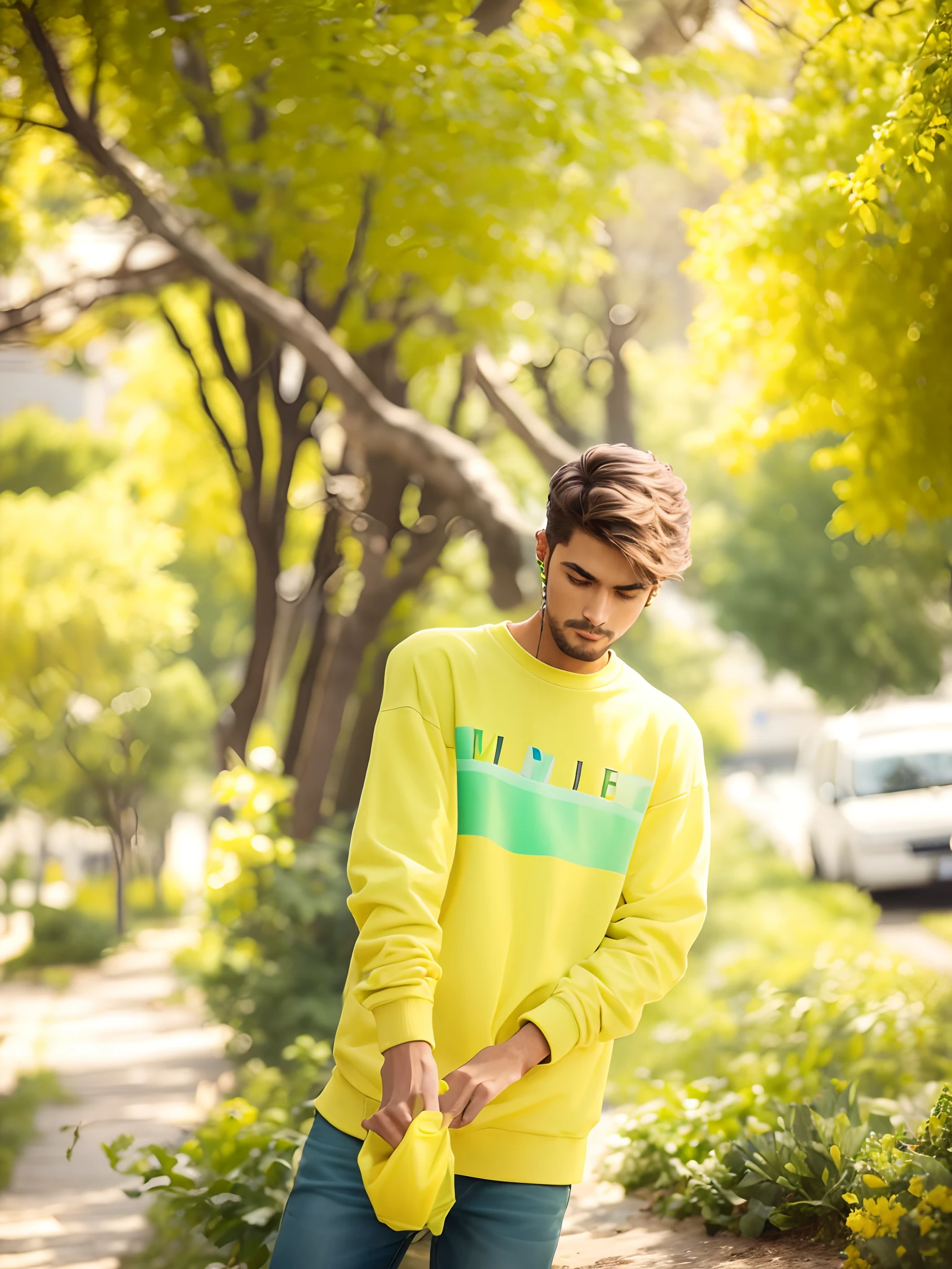 Green yellow mixed colours sweatshirt