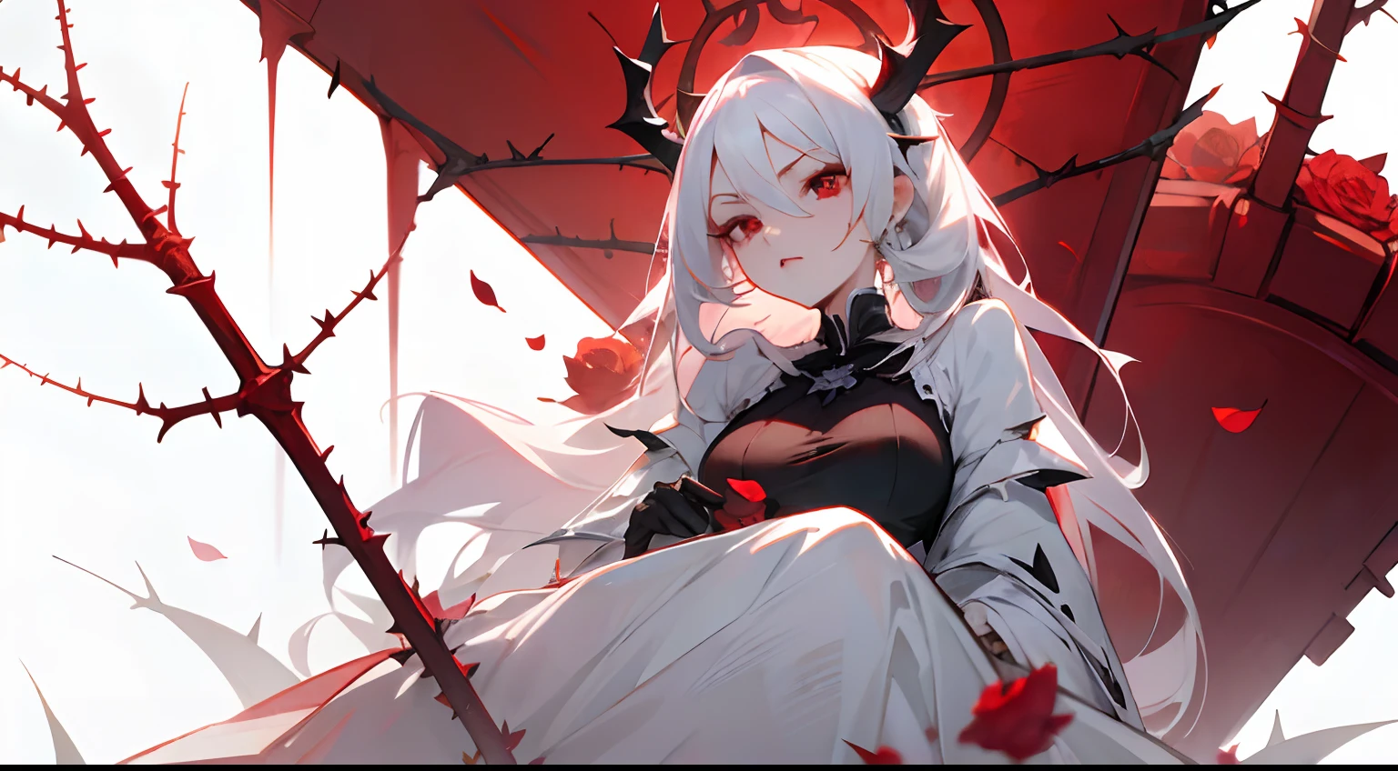 In Anime-art style, pixiv, masterpiece, 1 girl, (Close-up:1.1),Very Close to the Viewer( only half of the face is visible), soft lighting, Bloody sky, bloody environment, bloody rain, dark silhouettes, красный blood vibe, red vibe настроение, red like your blood, vampire life, Gothic, mysterious facial expressions, tattoos, aesthetics, rings and finger rings, web, head covered with dark cloth, Vampirism, на заднем фоне dark silhouettes, the character is closer to the viewer, видно только one eye, Focus on the character, Close-up, symbolism, a ritual, mirrors and paintings in the background, reflections, on the avatar, Dark art style, Blood runs down his face, portrait, leader, leads the concept, silhouettes behind, chaos, the weather is terrible, someone is spectating on her, DALLE, Close-up больших демонических глаз, сложные eyes, Unique Demon Ghouls, These images feature a dark, anime-style warrior with intricate tattoos and glowing red eyes, holding a blood-stained katana. The background includes a moonlit scene with shadowy samurai figures and a mysterious reaper, balanced to give equal focus to both the warrior and the background elements, creating a masterpiece, Digital art, city on the skyline, dark lighting, permission 1:1, blond hair, kimono, katana, Shanghai, nails painted black, in detail, moon and shadows, eyes, в eyesх отражение битвы, mysticism in the background, split personality, в eyesх готовится к битве, необычные eyes, scene, add more details, dark, fingers are proportional, serious look, holding a katana in his hands, only half of the face is visible, dystopia, night lighting, motion blur, красная и кровавая aesthetics, one eye, Close-up