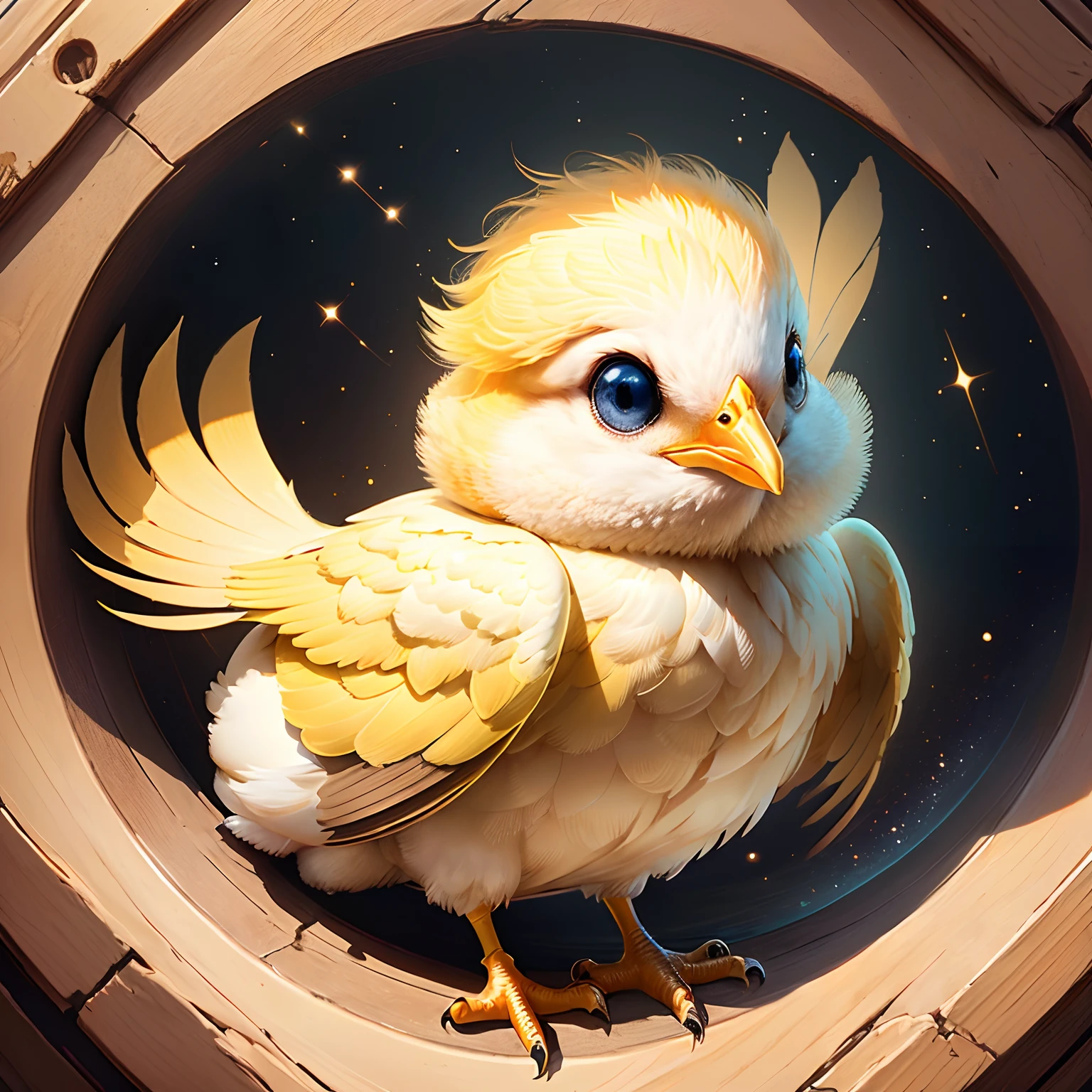 Chick Deformed Character
Bird 2D illustration
Cute round solid