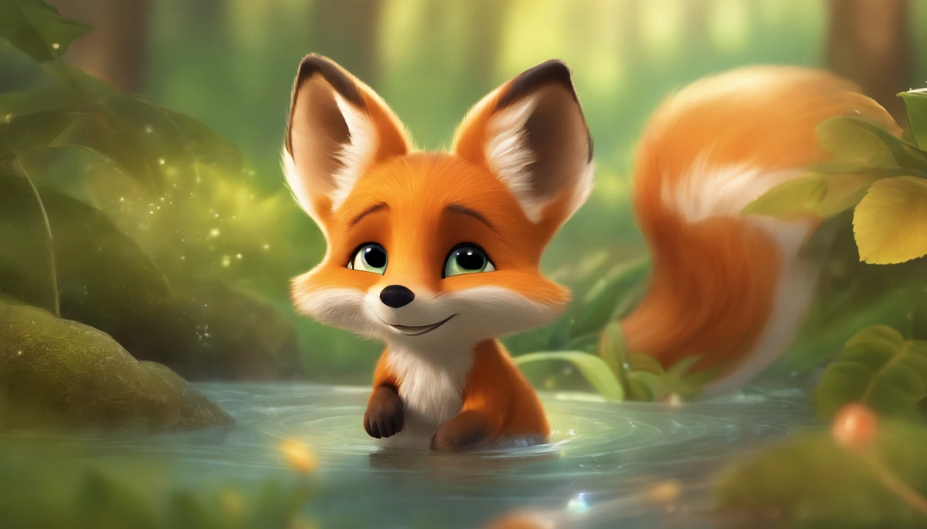 (best quality,4k,highres),a fox speak to a mouse in the forest,children book,joyful moments,nature's beauty,vivid colors,playful atmosphere,curious eyes,cute little paws,lush greenery,beam of sunlight,dreamy illustrations,storybook magic,enchanted forest,dancing leaves,giggles and laughter,whimsical creatures,happy adventures,twinkling stars,magical encounters,little explorers,wonder-filled stories,friends forever,innocent wonders,delightful surprises,imagination unleashed,fantastical journey,heartwarming scenes,unforgettable memories,fairy tale charm,friendship bonds,strong imaginations,blissful harmony,bursting with colors,sparkling dew drops,joyful playtime,mischievous smiles,endless possibilities,beautifully illustrated pages