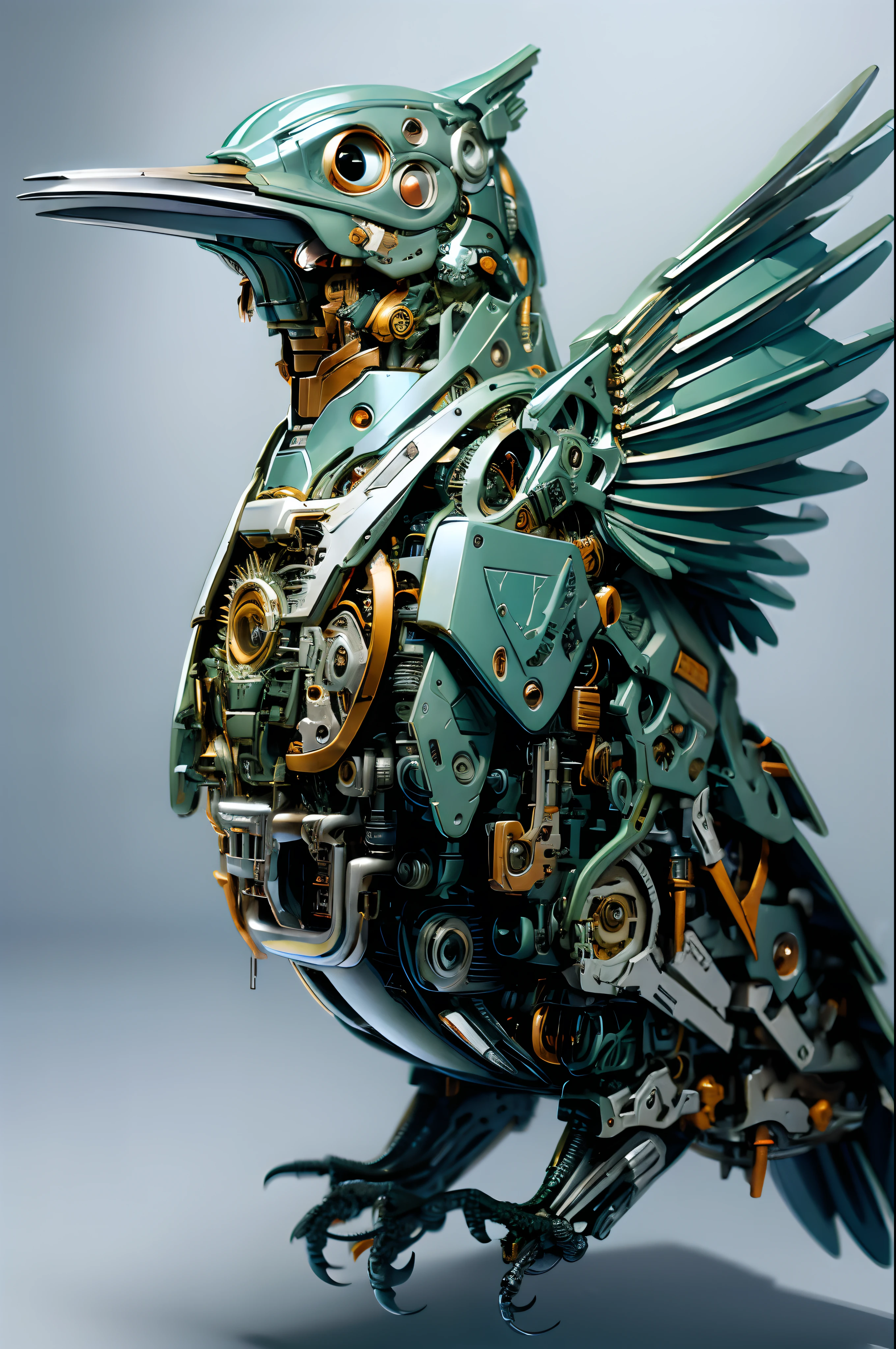 A mechanical bird, the detail