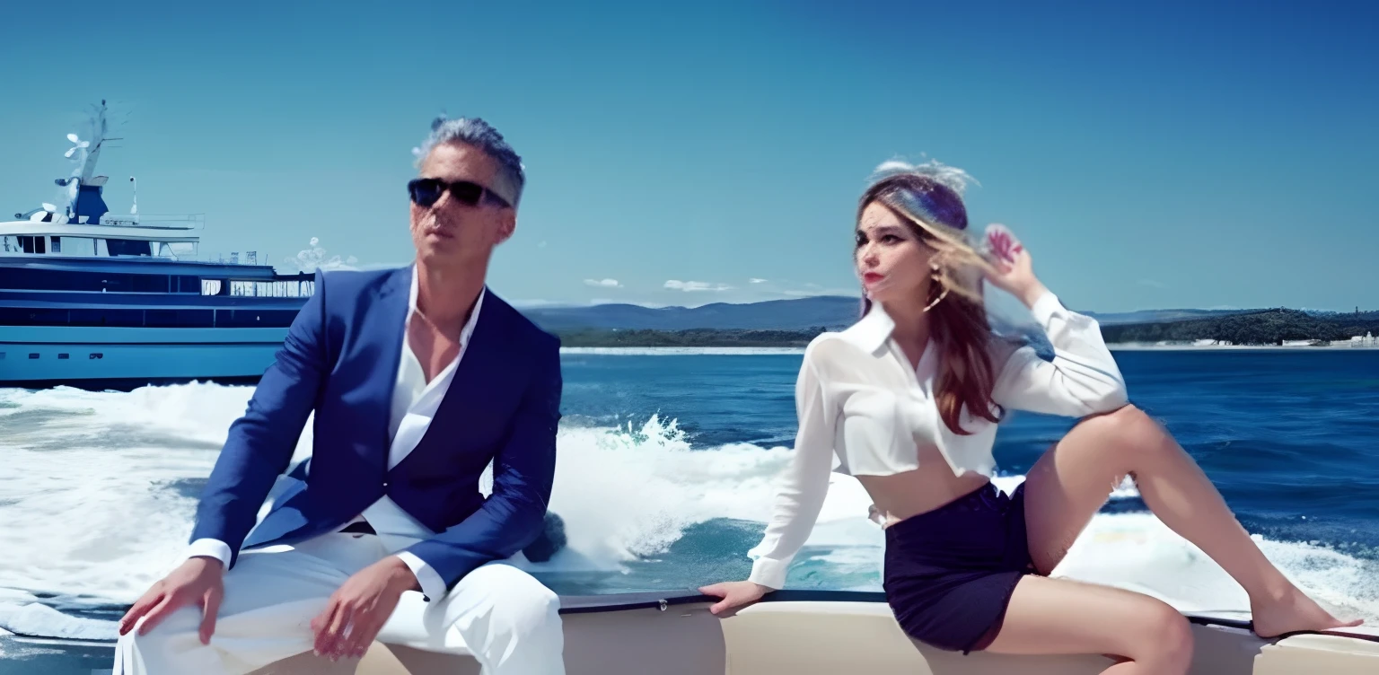 They're sitting in a boat on the water, Vouge, Italy, no oceano, Directed by: Dean Ellis, no mar, em um barco, Directed by: John Hutton, 🪔 🎨;🌞🌄, imagem de alta qualidade, Photo Session, Directed by: Silvia Pelissero, Ad image, no oceano, tiro matinal, Place a heart-shaped candy box filled with dollars.