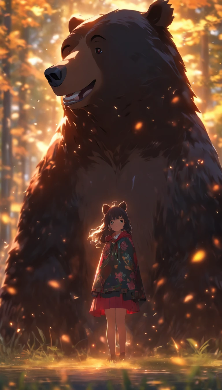 A giant wild black bear protects beautiful girl
(Master parts: 1.5) (Fotorrealista: 1.1) (Bokeh) (Best quality) (The skin、pores、Detailed texture of hair: 1.1) (复杂) (8K) (hdr) (Wallpapers) (Cinematic lighting) (foco nítido )
