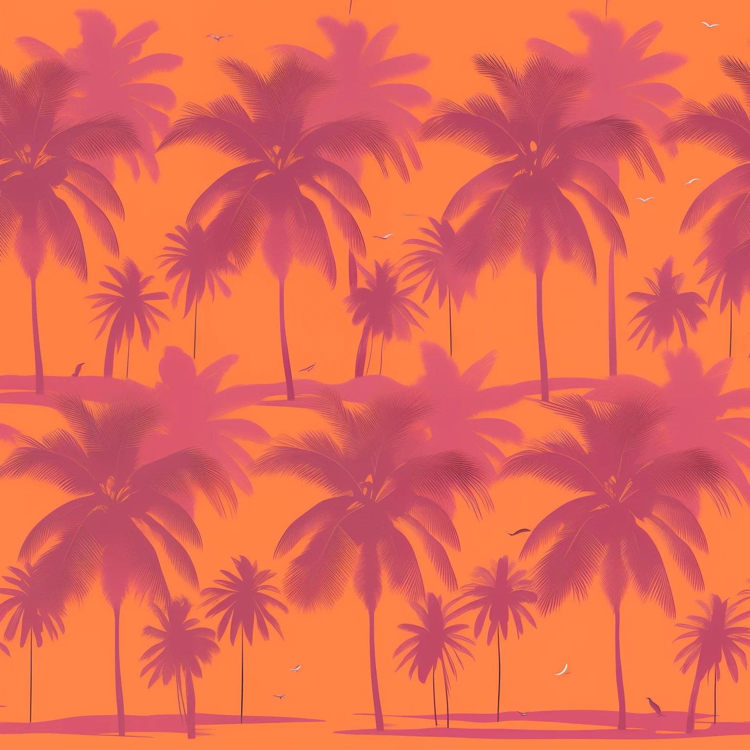 A seamless pattern of palm palms on a sunset background royalty illustration, Tropical palm, fundo tropical, Palmeiras, tropical trees, Mãoeiras Palm, visible palm pattern, Palmas, palm of hands in the background, beach sunset background, Uma paisagem tropical abstrata, palm, atmosfera tropical, Coqueiros, Coqueiros, tropical, humor tropical, summer color pattern, palm of hands on the beach