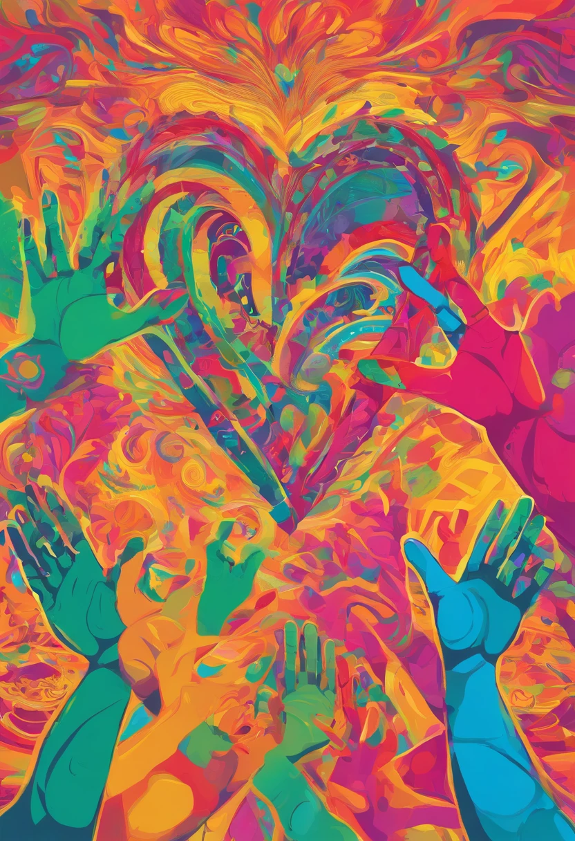 Forming a heart is raising your hands in the air with your hands, Symmetrical Hands, mano en lugar de cara, Manos con cinco dedos, Manos cerradas, manos normales, manos humanas, Un solo par de manos, manos coherentes, Manos rectas hacia abajo, manos venosas, Manos retocadas, Manos de los hombres, gesto con la mano, Mano con cinco dedos, Manos no visibles