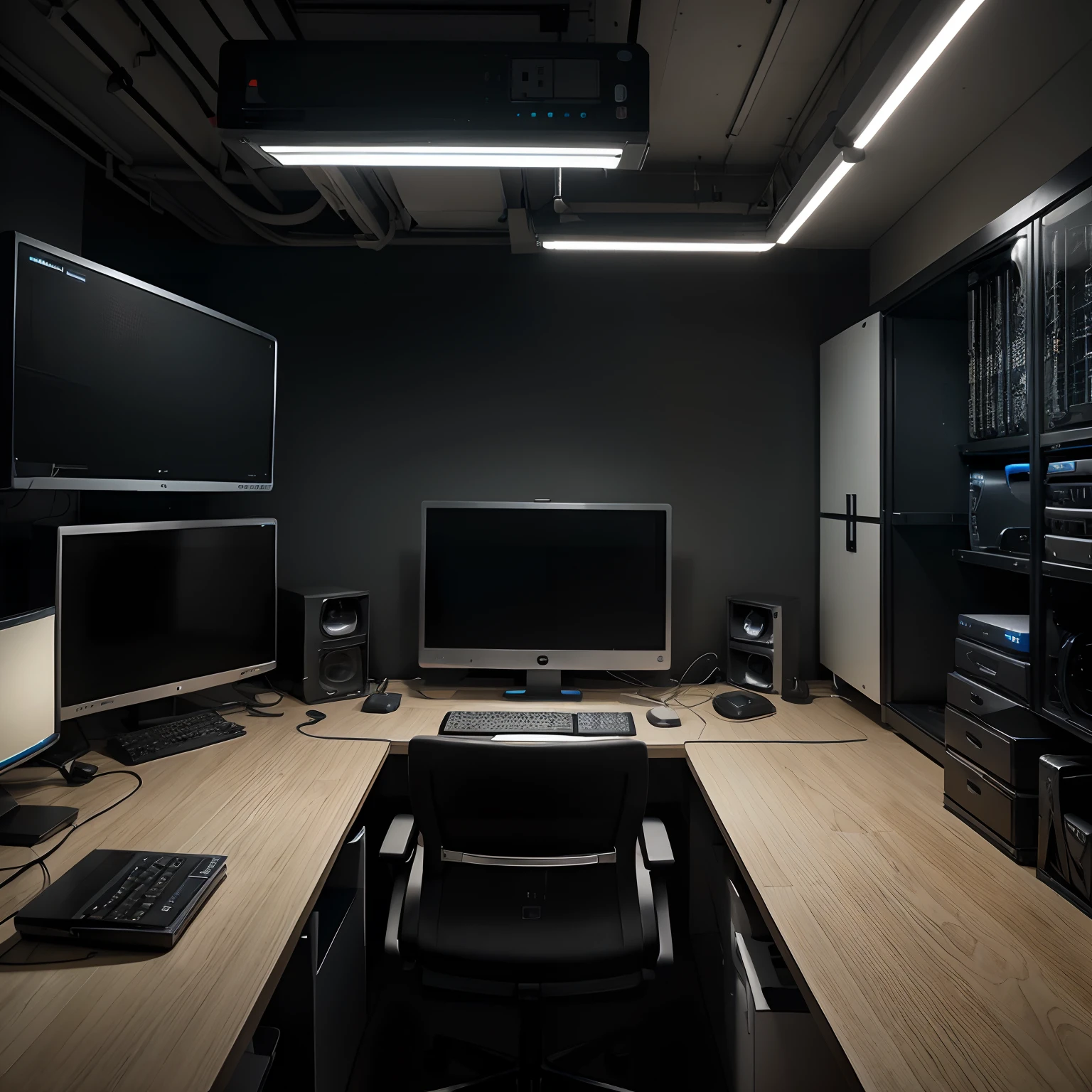 (Object, object), background architecture, hyper realistic 1.2,hacking room, server room, fog light, ultra detailed, desktop computer , hacking, 16k, deep positive, super Grafics, title hacking 3.0,