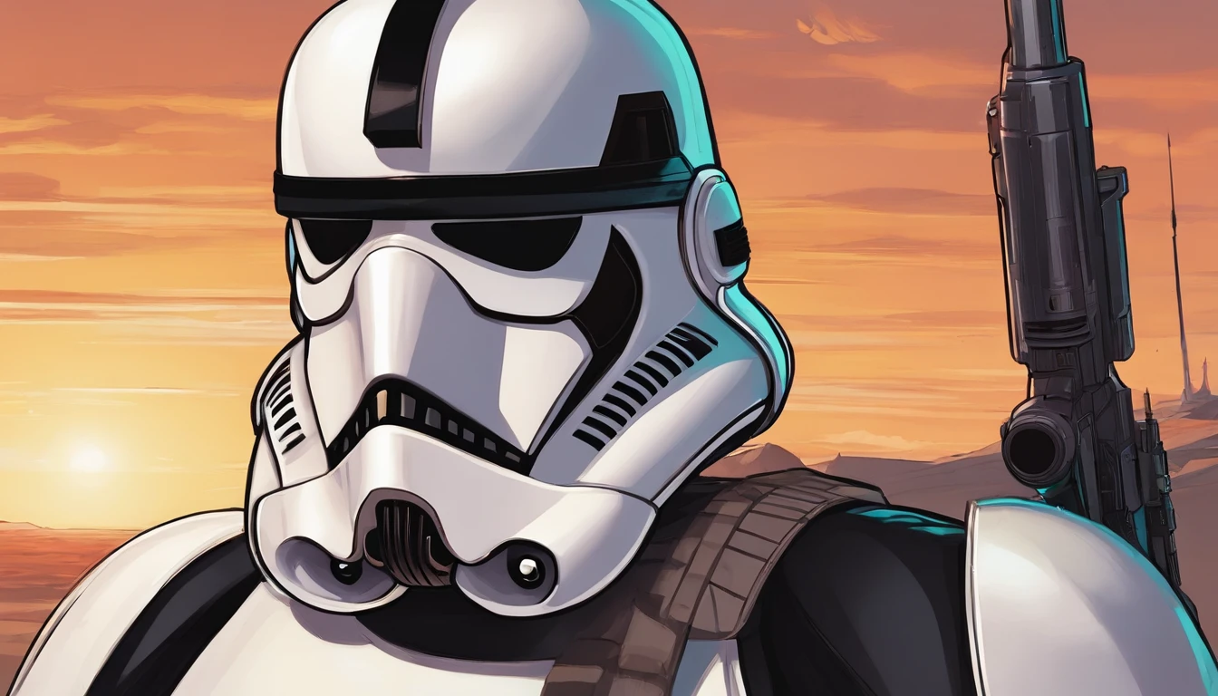 Close-up portraits, Imperial Stormtrooper, Planet Tatooine, Concept art by Magalie Villeneuve, trending on cg society, Slide movies ""Star Wars"": Old Republic", Concept art by Ralph McQuarrie