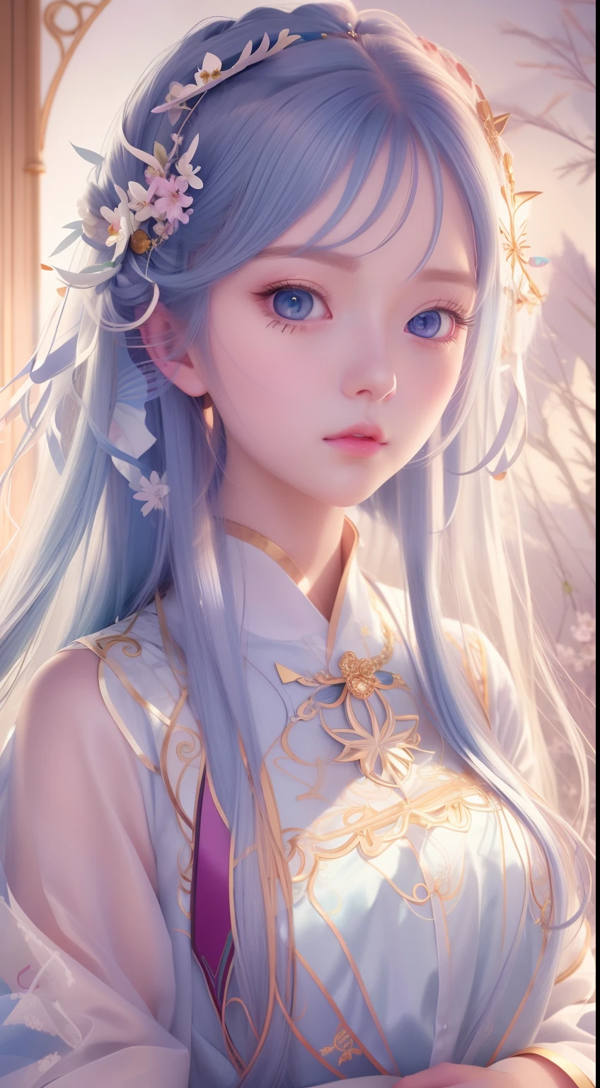 Anime girl with long white hair and blue eyes wearing TIA, Beautiful anime girl, a beautiful anime portrait, Beautiful anime woman, Ethereal beauty, Beautiful anime style, Anime girl with long hair, Girl with white hair, Soft anime illustration, Stunning anime face portrait, Beautiful anime, Beautiful anime face, beautiful digital art, 8K high quality detailed art, Smooth anime CG art