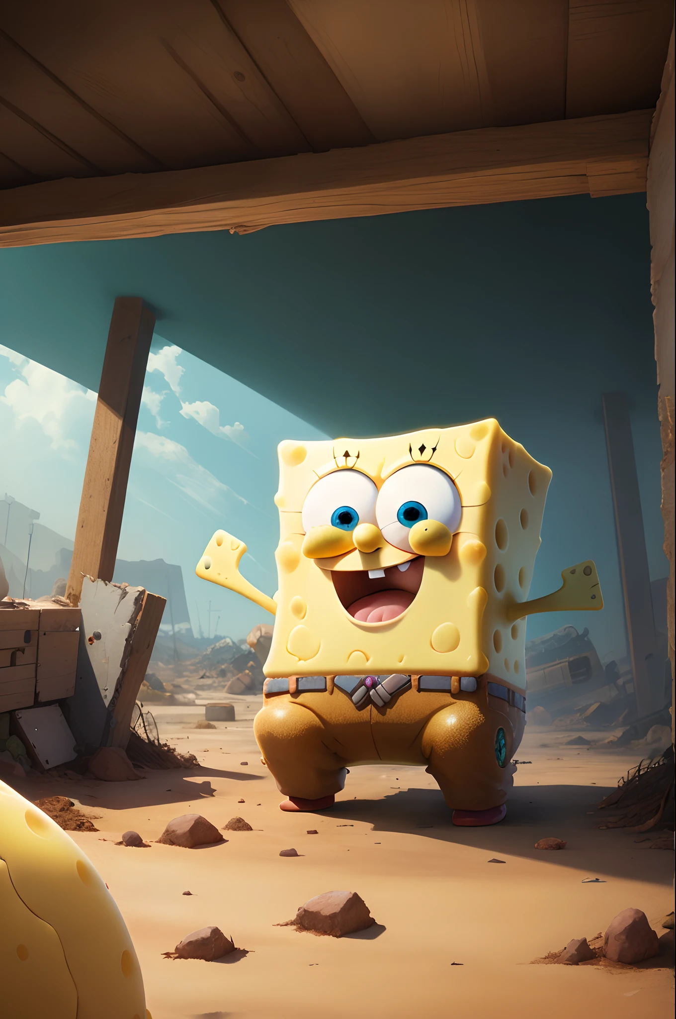 SpongeBob in a warzone