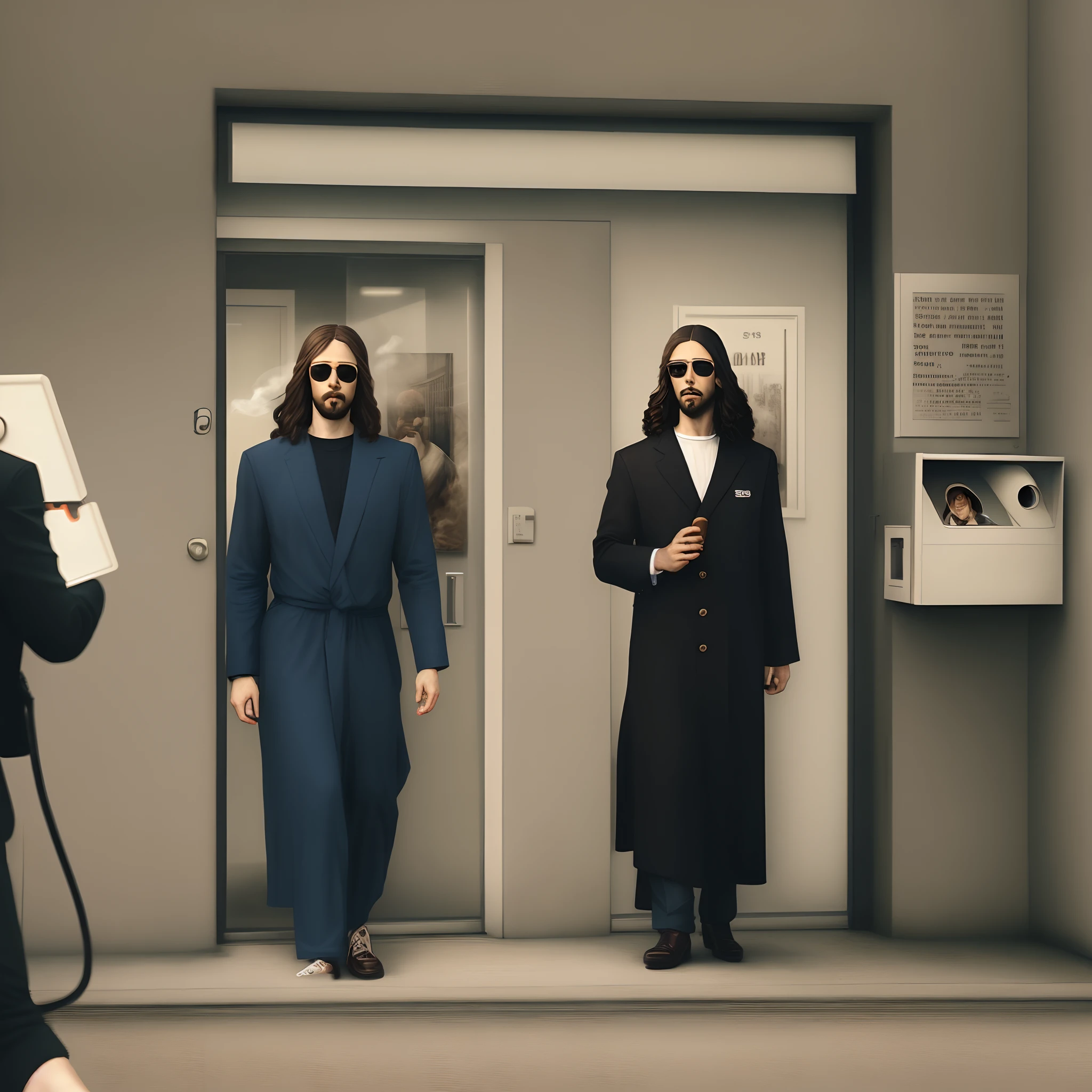 Jesus wearing sunglasses smoking a cigar cctv footage