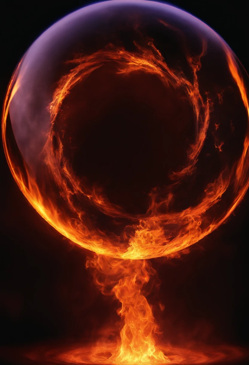 Black flame fireball, round circle image