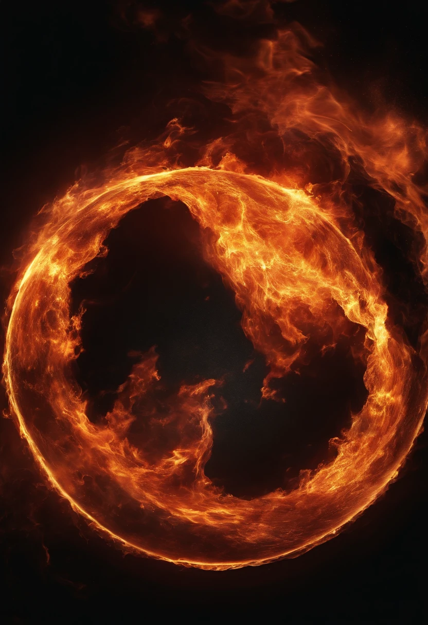 Black flame fireball, round circle image