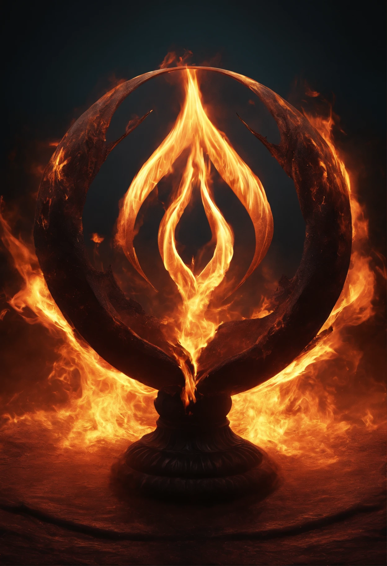 Black flame fireball, round circle image