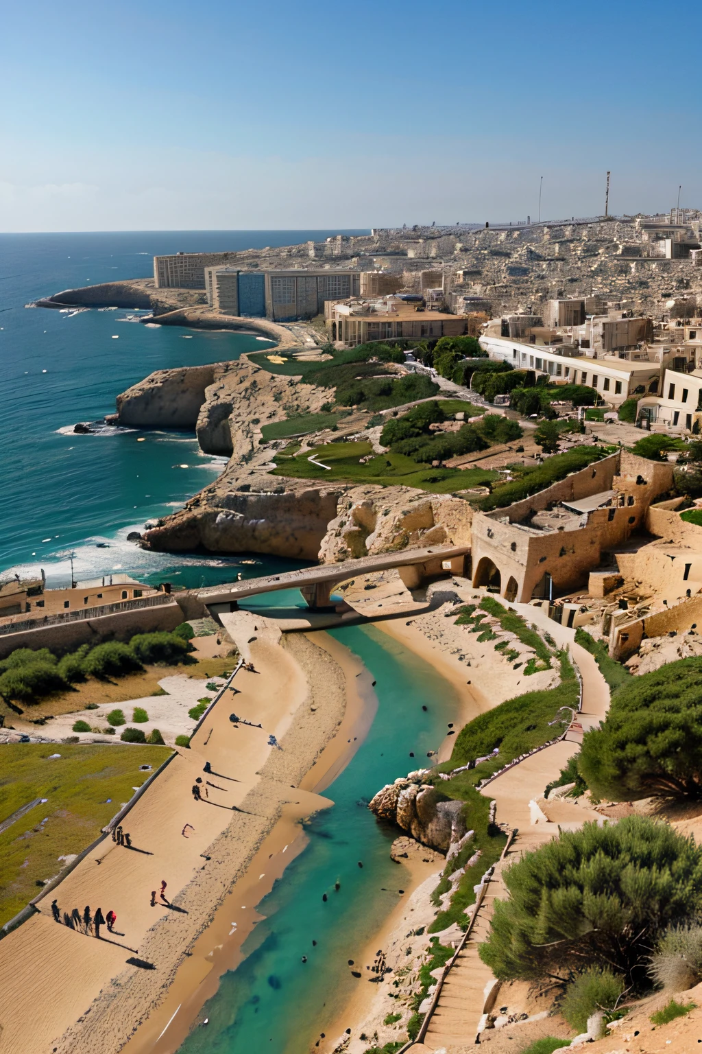 The camera pans across Israel's scenic landscape, showcasing its diverse geography - from the Mediterranean coast