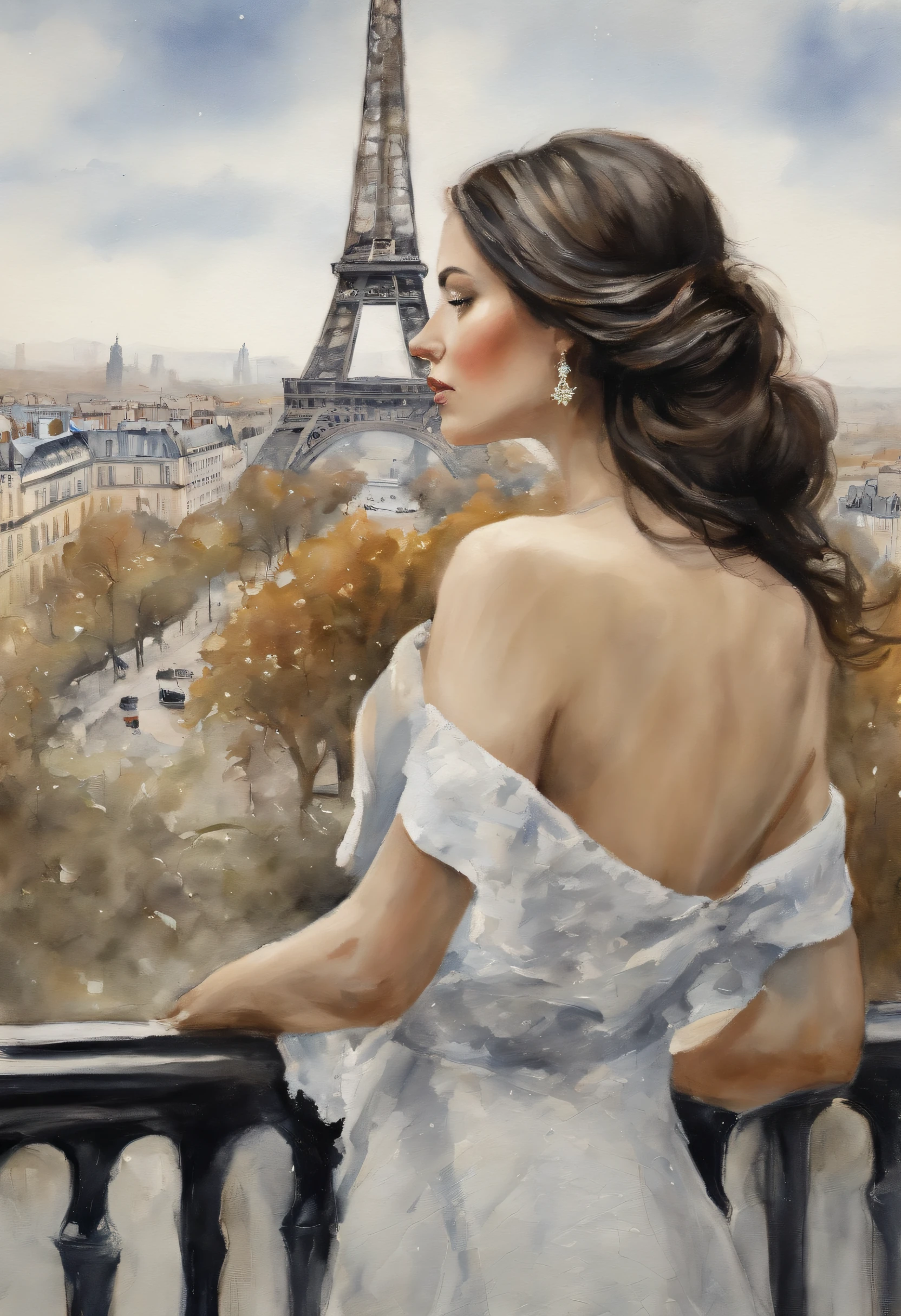 (8k、qualidade superior、obra prima:1.2)、 (realisitic、Fotorrealista:1.37)、 ultra-detalhada、djsoda、 1 menina em、corpo inteiroesbian、Wearing a turtleneck sweater and skinny jeans、Standing in the streets of Paris with the Eiffel Tower in the background、 pequeno bonito、 beautiful detailed sky、Noite, Escuro, lua, tiny breast、 belos olhos detalhados、 (comprimento do cabelo:1.2)、 cabelo flutuante estilo NovaFrog、