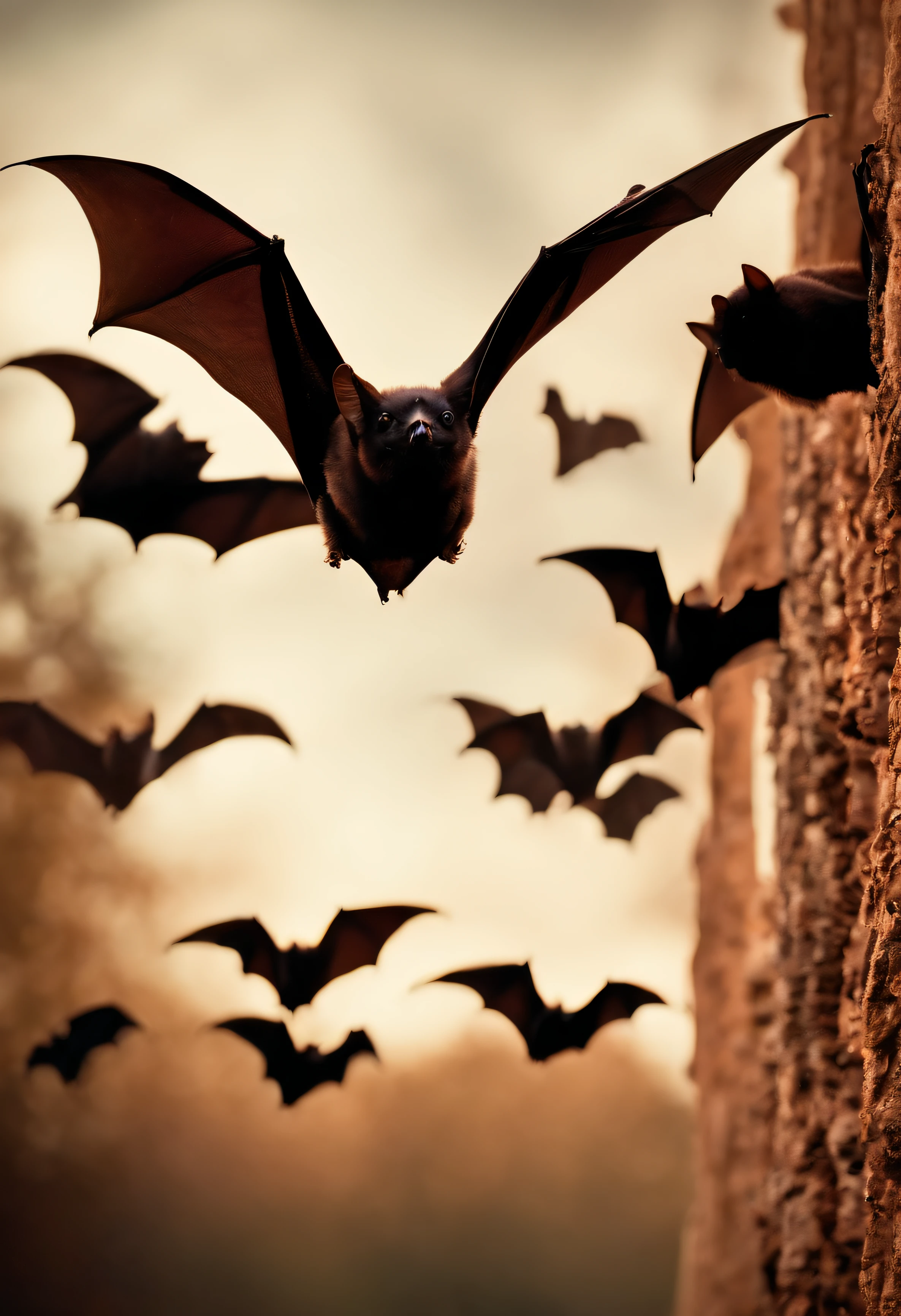 booms on bats back , too mant bats carrying booms