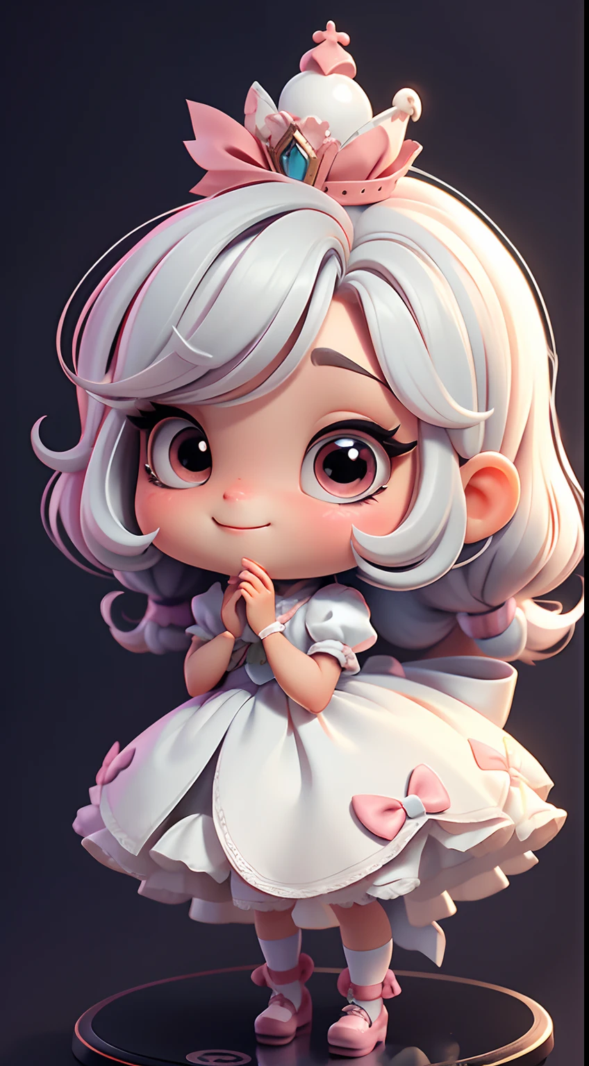 Create an 8K version of the character Alice.
Boneca Chibi Alice: Deve ficar charmoso e bonito, Keep the iconic elements of the original character. Alice Chibi must have a round face with large dimensions, olhos claros, long eyelashes and rosy cheeks. Seu cabelo deve ser curto e tons claros de cor castanho claro ou claro.
vestido bonito: Vestir Alice chibi em um vestido bonito e elegante em tons de vermelho ou branco. O vestido pode ter babados, renda & Detalhes, A reference to the theme of Wonderland. Add loops or ribbons, Para dar um toque de delicadeza.
avental & arco: Adicione um avental branco sobre o vestido de Alice Chibi, It is tied at the waist with a thin bow. O avental pode ter pequenos detalhes, como bolsos ou bordados finos.
Meias e sapatos bonitos: Complete o look chibi de Alice com meias listradas azuis e brancas ou detalhes divertidos. standingn, Coloque sapatos de boneca bonitos, com gravatas ou fivelas.
Magic Accessories: Add charming accessories to Alice's chibi, like a bow in the hair or a tiara with Wonderland details. You can also get your hands on beautiful themed accessories.
Certifique-se de adicionar sombras, Texturas e detalhes nos cabelos, Alice Chibi's clothes and accessories, to make it even more charming and charming. Give him a smiling expression and a sweet smile on his face, Capturing the essence of the character in a subtle and charming way.