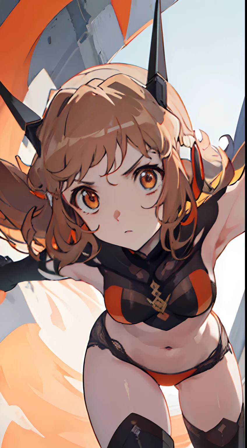 (masterpiece), best quality, expressive eyes, perfect face,(masterpiece), best quality, expressive eyes, perfect face,(best quality,4k,8k,highres,masterpiece:1.2), best quality, (detail eyes:1.5), Orange eyes, Light Brown hair,contrapposto, wet body,full Body