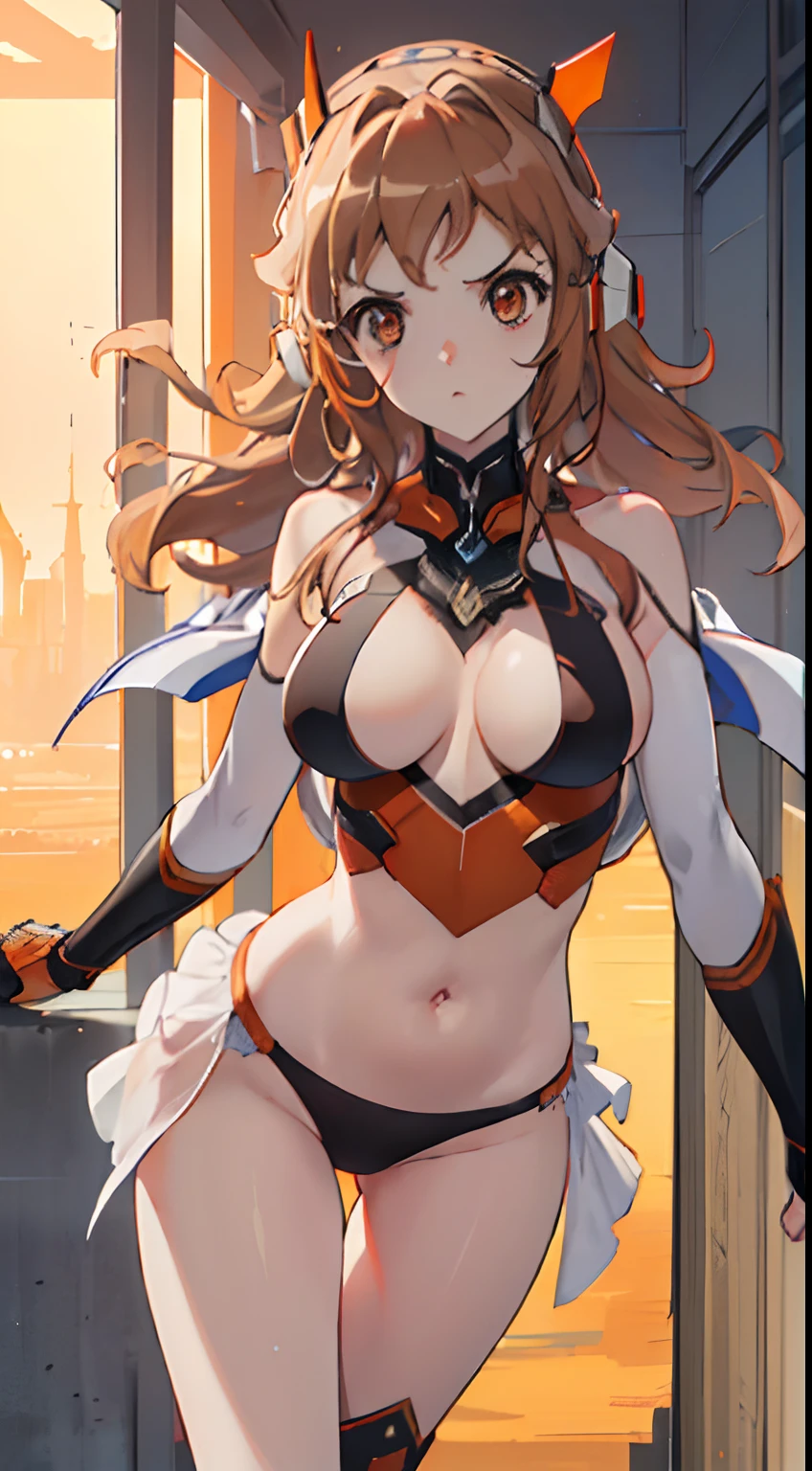 (masterpiece), best quality, expressive eyes, perfect face,(masterpiece), best quality, expressive eyes, perfect face,(best quality,4k,8k,highres,masterpiece:1.2), best quality, (detail eyes:1.5), Orange eyes, Light Brown hair,contrapposto, wet body,full Body