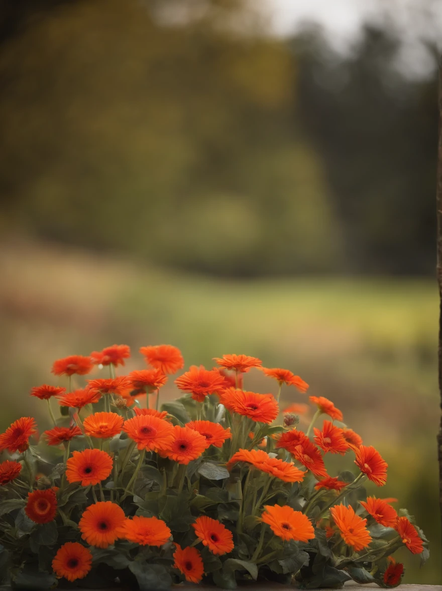 wallpaper para pc, Bouquet wallpaper of different spring flowers, Red Gerbera Flowers, laranja, Retro style,