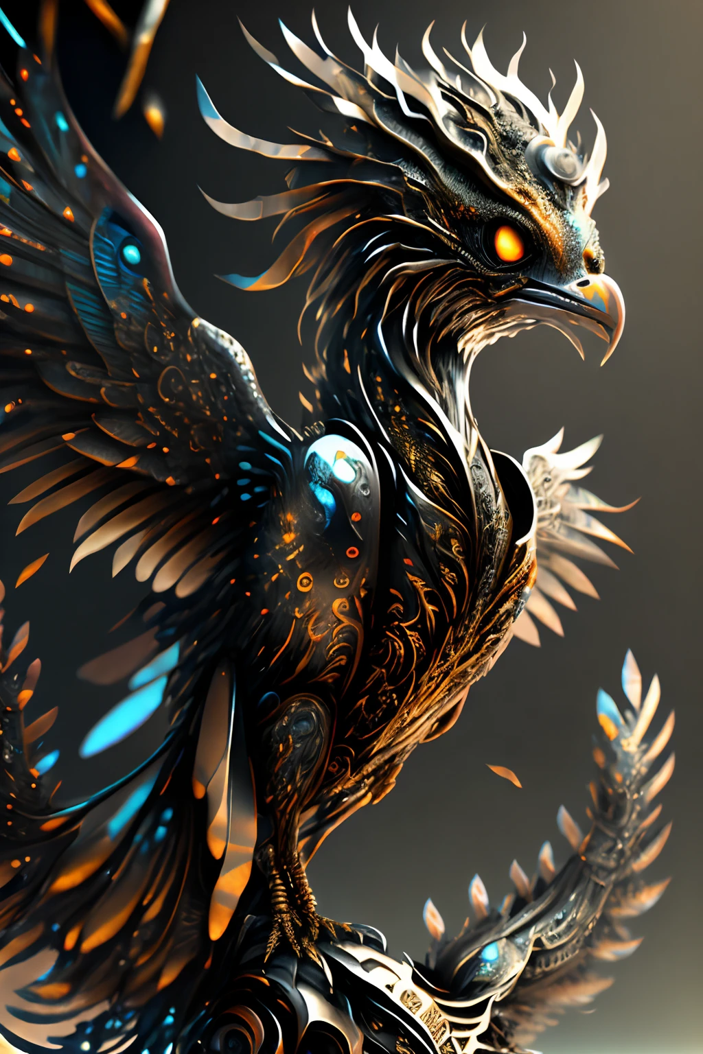 (Best quality, Ultra-detailed, Realistic:1.37),Close-up of a mechanical phoenix bird flying in the sky，（Best quality, Ultra-detailed, Realistic:1.37),Detailed mechanical bird,Metal feathers,Glaze color，Bling machinery，The background is the sun,artwork of a phoenix, ''Mechanical phoenix wallpaper, ''Mechanical phoenix rest wallpaper, The mechanical phoenix rises from the ashes, Mechanical Phoenix Rises, Mechanical phoenix in fire, Mechanical Phoenix Dragon,Mechanical phoenix bird made of metal and gears, Mechanical cute phoenix bird, （（Mechanical Phoenix Bird））, Robotic phoenix bird, Surrealistic phoenix bird, super detailed color lowpoly art,ultra detailed Digital art,Highly detailed digital art,digital steampunk art, 3d render digital art,high detailed digital art,Detailed digital 3D art,Highly detailed digital art,Beautiful digital artwork,4k highly detailed digital art, digital art render,Cute detailed digital art, Rolands Zilvinskis 3D rendering art,3 d render stylized, Vivid steampunk concept,stylized 3d render，Futuristic，sense of science and technology，