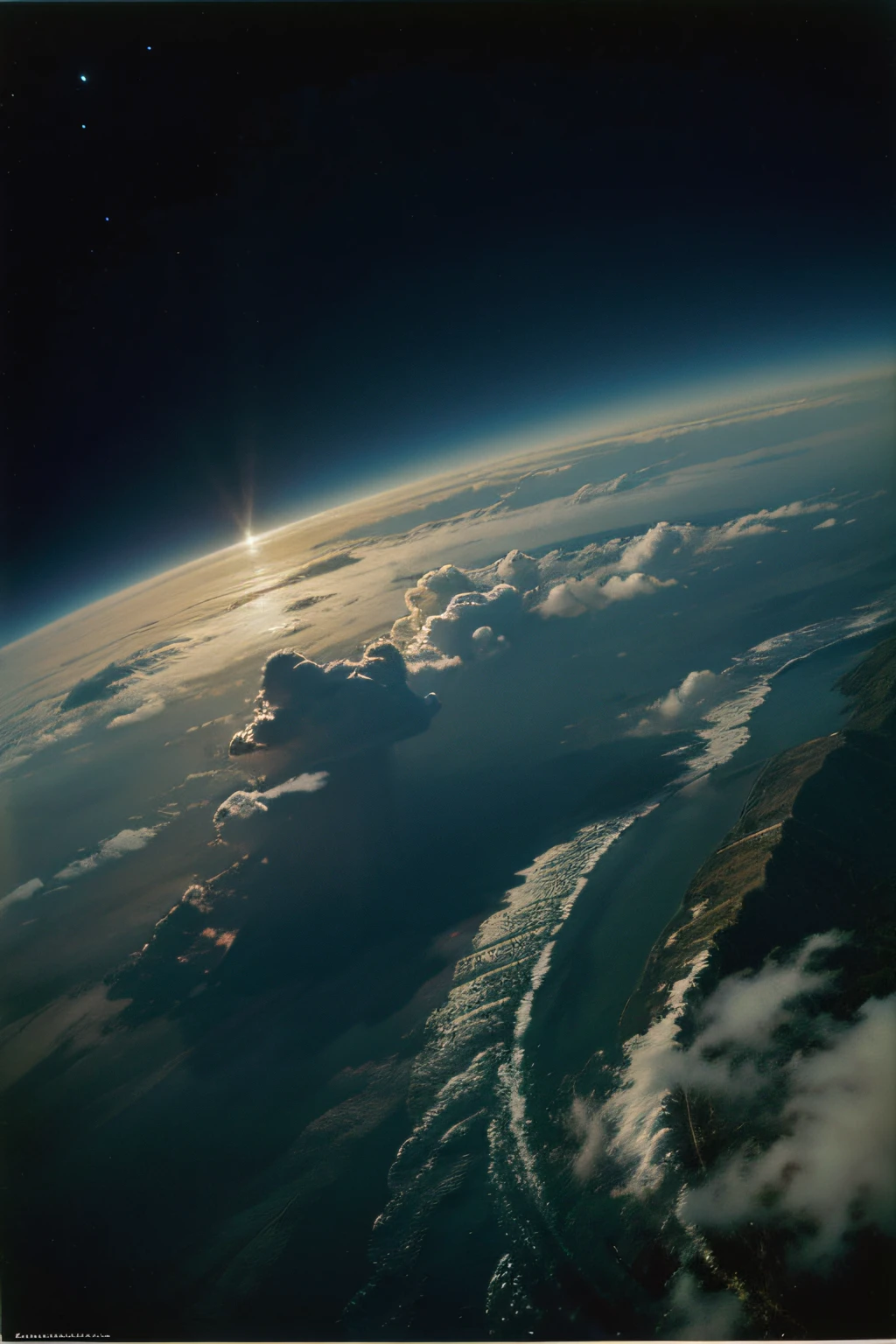 por favor, crie imagem da atmosfera limpa 1970