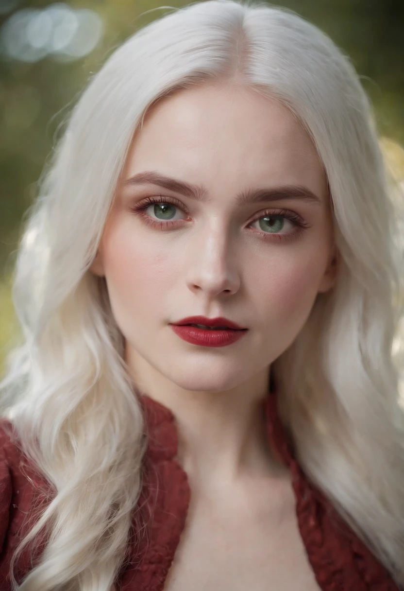 (((A deep reddish wound crosses her left cheek))) Fair complexion, Female about 19 years old, natural white hair, Distinctive green eyes, Wearing Kohl, slender and graceful, Beautiful, Candles in a medieval setting, ultra sharp focus, realistic shot, Medieval women's clothing, Notebook colors (scar:1.4)