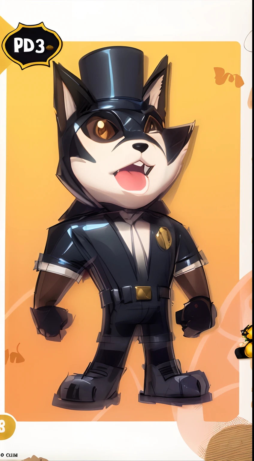 masterpíece, high quality images, high detailed images, desenho 3D de um personagem de cachorro, cel sombreado!!!, Cop Man Dog Character Design!!, sem sombreamento, Fox de League of Legends Chibi, sombreamento!!!, cel limpo sombreado, design de personagem, Hero 3 d Fanart Artsation, sombreamento muito plano, cel sombreado, Toon - Sombreamento, Sombreamento Toon, desenho de caracteres, 8k