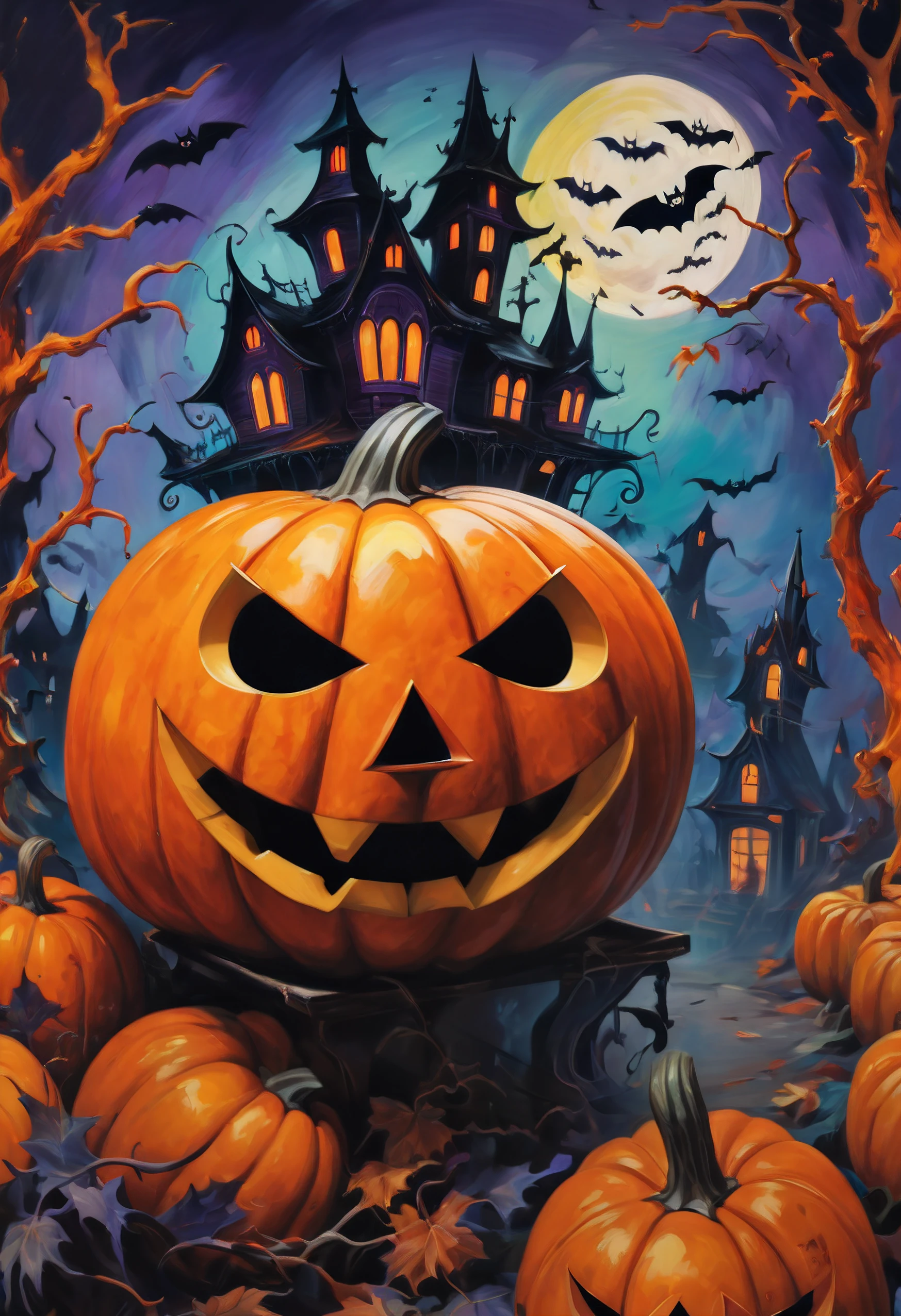 Colorful paintings by Frankstein, Close-up, Halloween-themed aesthetics, Nicholas Samori style,Composition in the play,filmposter,8K