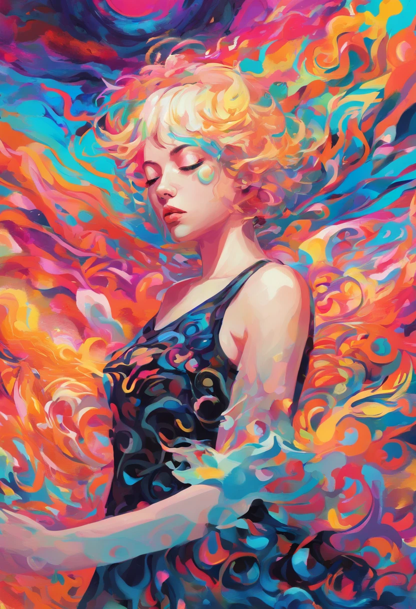 ((top-quality, 8K)), (Realistic), (Face Focus: 1.1), (white and black: 1.3), Kawaii Girl, short-hair,
Hair fluttering in the wind, Facing to the side, Look up at your face, Eyes closed, (Sleeveless: 1.1)、Skirt, D Cup Breasts,