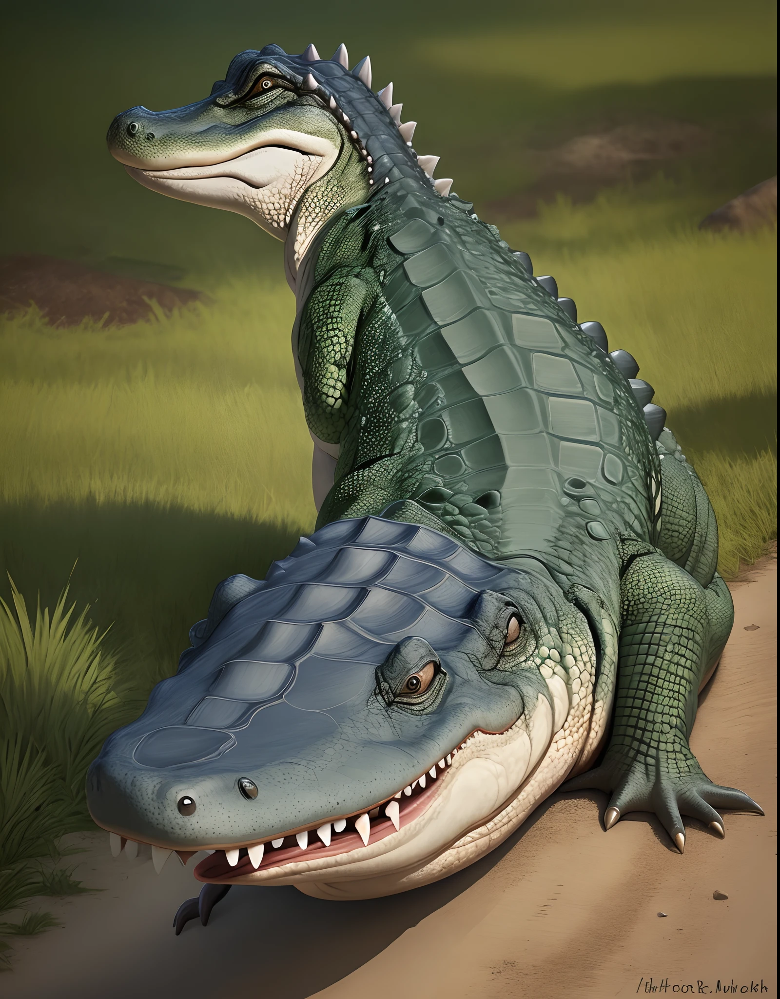 art by tsukune minaga, by dagasi, (by thebigslick, by silverfox5213:0.8), (Top quality, highly detailed, Ultra HD, 16k:1.5), zoologist, (Alligator, Predator's Eyes, seductive smile, Sticking out your butt, wet body, vulgarity, orgasm:1.3), Saliva, stick tongue out, sweat, perspired, heavy breathing, fat ass, (pussy cum, Dripping love juice, make pussy squirt:1.3), (intercourse with a Human man, reverse cowgirl position, Vaginal penis, POV Ass Grab, Deep vaginal insertion:1.4), (Human, Detailed veiny penis:1.2),
Outdoors, Detailed Background