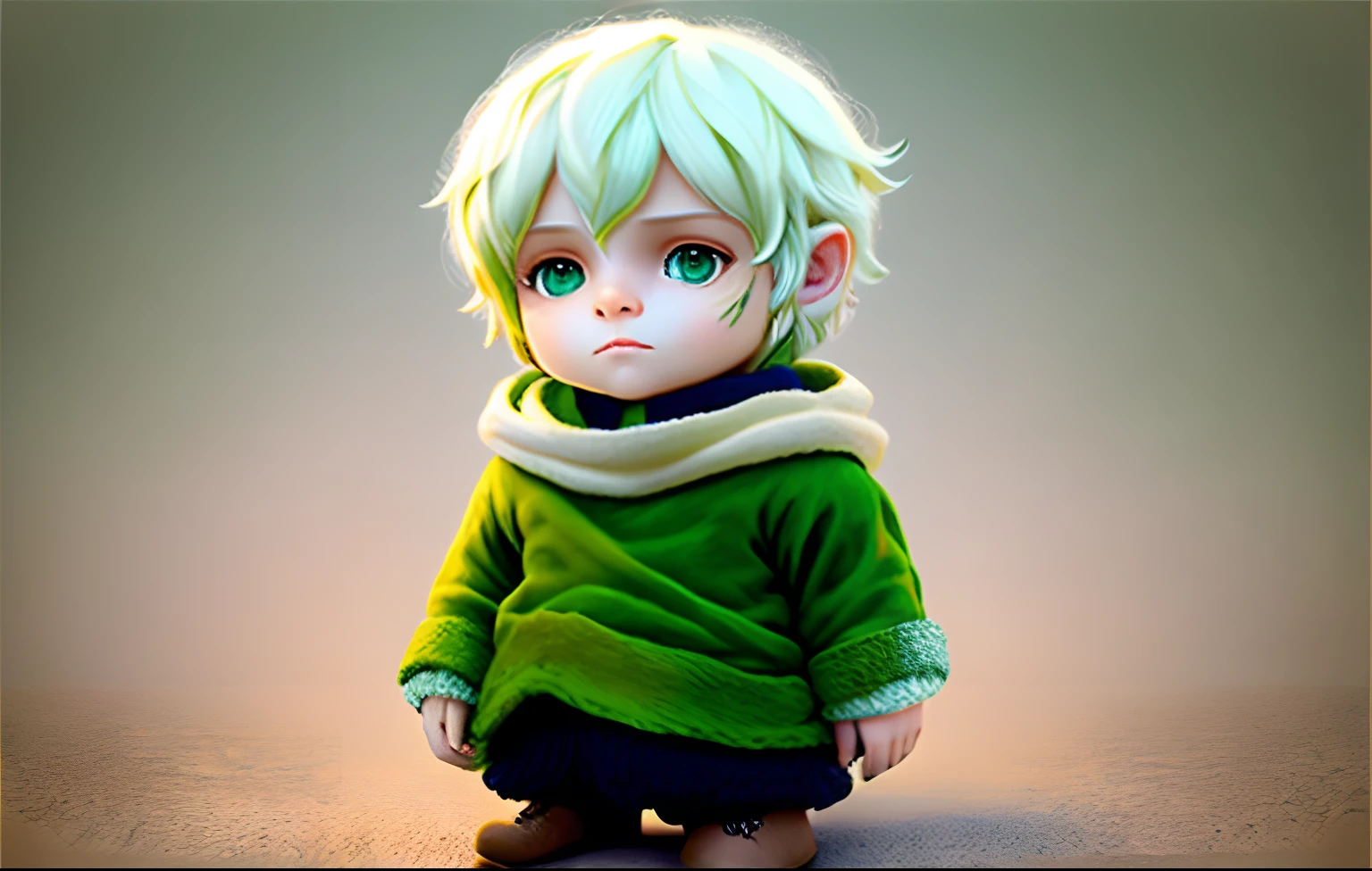 Un elfo humano bellisimo, color de piel blanca, cabello verde oscuro, ojos verdes con un sueter ????? de cuello de tortuga, estilo semi realismo fantasia