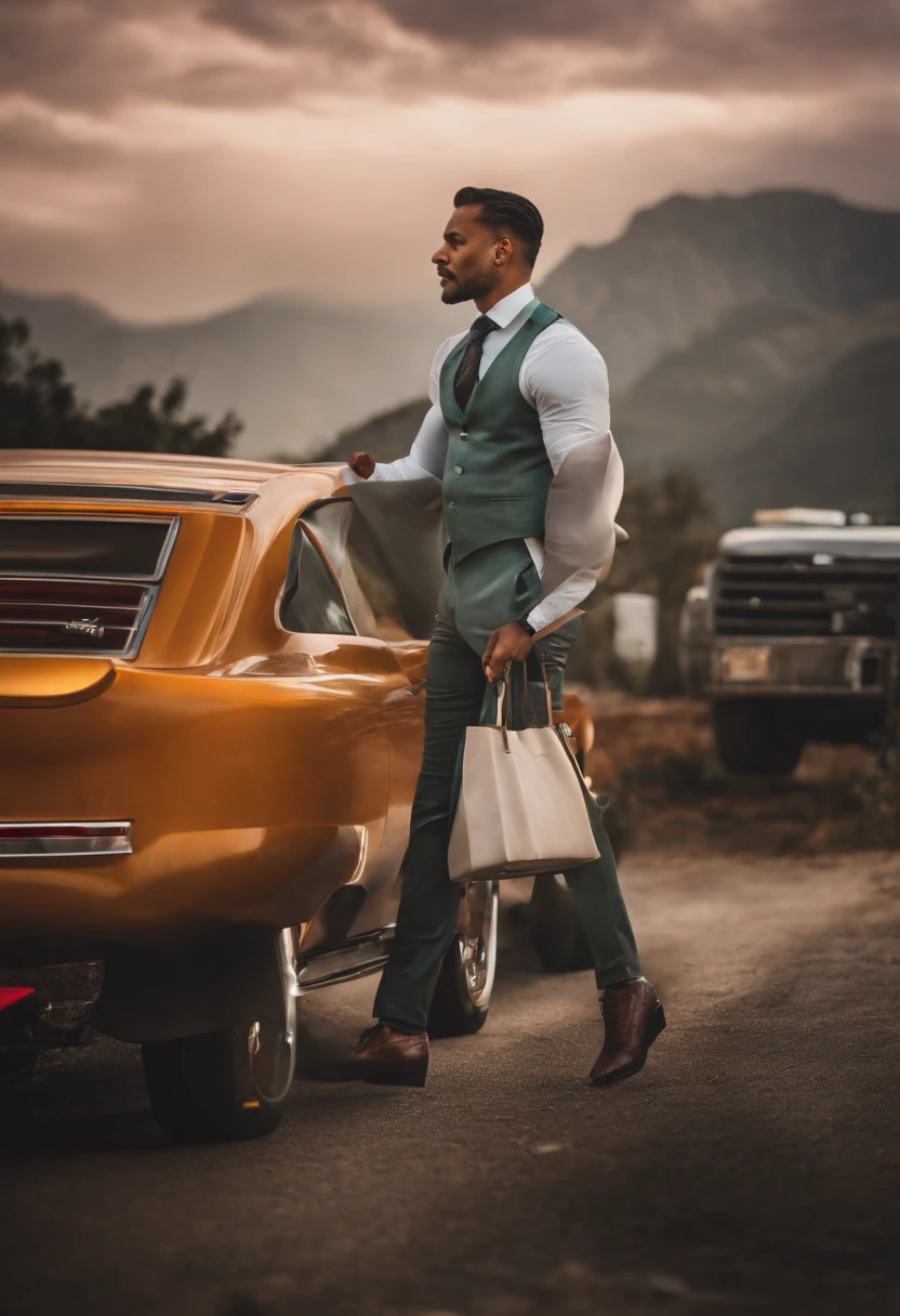 A photo of an entrepreneur competing with other businesses