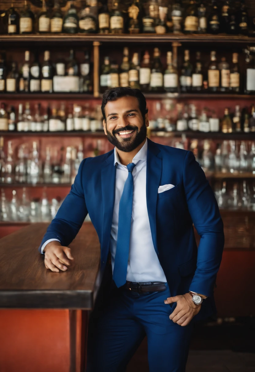 A photo of a successful entrepreneur, sorrindo.