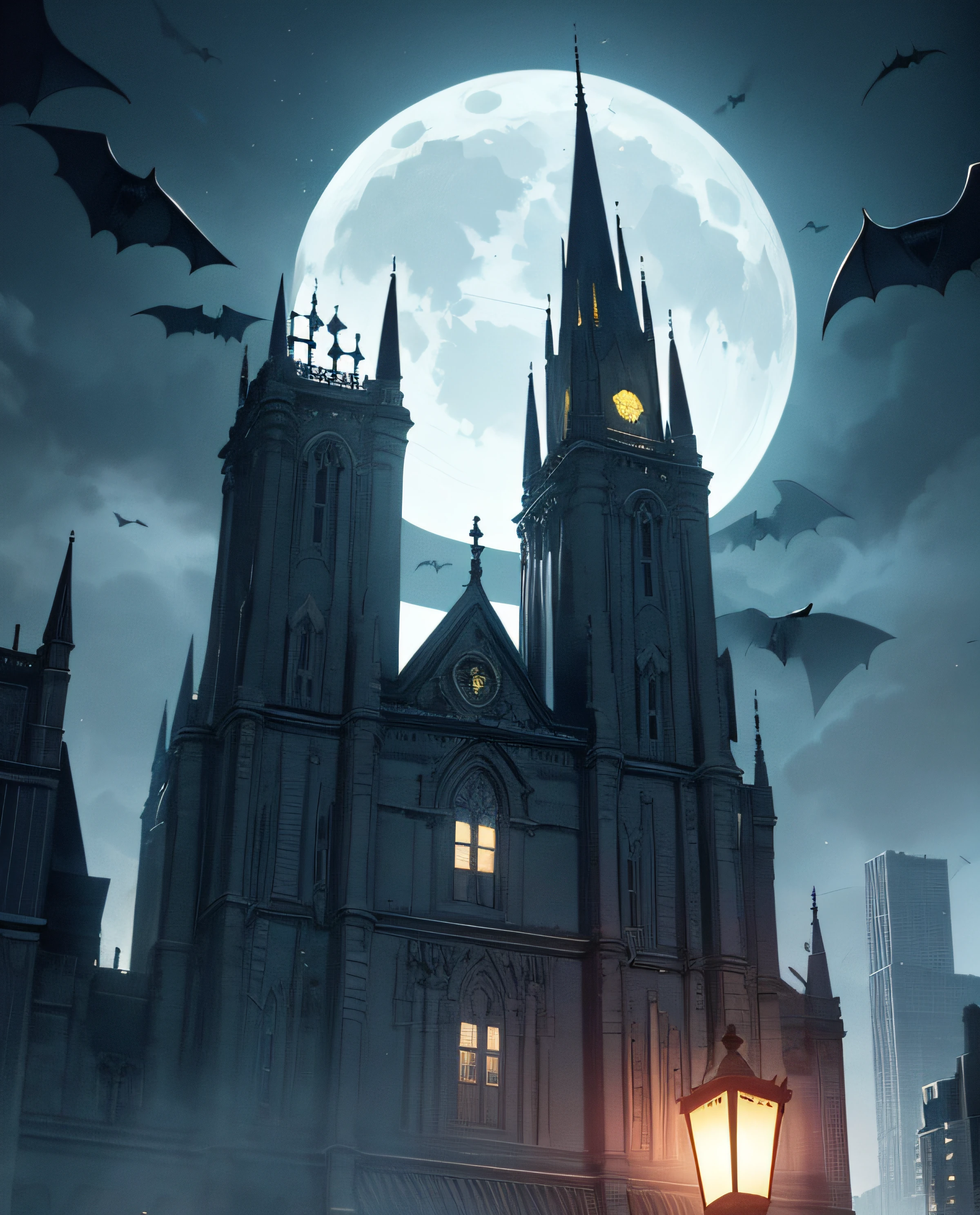 This wallpaper captures the essence of Batman's home in the dark night, set against the backdrop of a yellow, bright, and shiny moon in the sky. The scene showcases the iconic Bat-Signal illuminating the Gotham City skyline, emphasizing Batman's eternal vigilance. The wallpaper features a panoramic view of Gotham City, with towering skyscrapers casting long shadows across the streets. The cityscape is bathed in a deep blue hue, creating an atmosphere of mystery and suspense. The moon, positioned prominently in the upper part of the wallpaper, shines brightly, casting a warm yellow glow over the entire scene. In the foreground, Batman's home, Wayne Manor, stands as an imposing silhouette against the night sky. The manor's Gothic architecture adds an air of grandeur and darkness to the composition. The mansion's windows emit a soft glow, hinting at the presence of Batman's secret lair, the Batcave. To enhance the dramatic effect, rain clouds gather over the city, reflecting the moon's radiant light. Raindrops fall gently, adding texture and movement to the wallpaper. The Bat-Signal, projected high into the night sky, cuts through the darkness, symbolizing Batman's commitment to protecting Gotham City from evil forces. Overall, this wallpaper captures the dichotomy between light and darkness, highlighting the eternal struggle between good and evil. It serves as a reminder of Batman's unwavering dedication to justice, even in the darkest of nights.