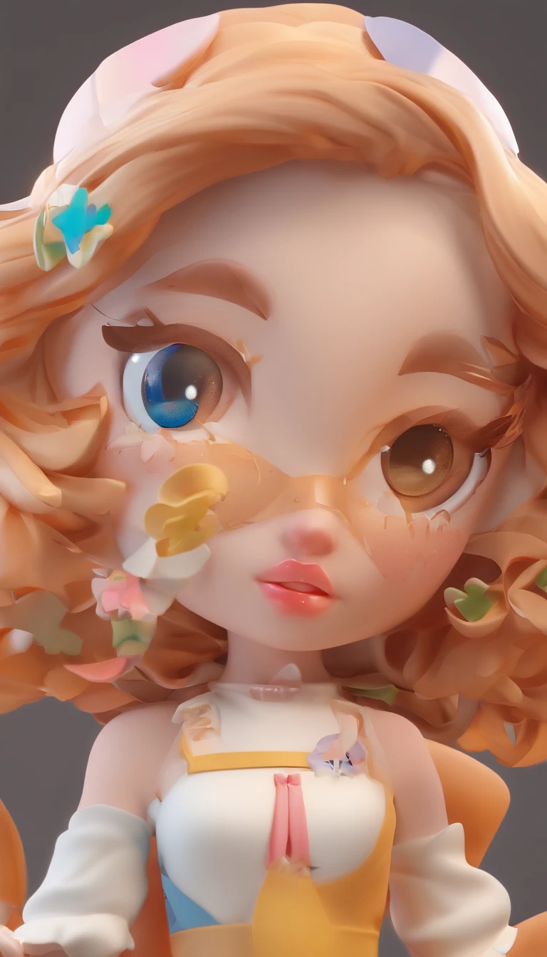 Super mignon fille IP par pop mart, Yeux brillants, cherub,Petite robe blanche, argile, Models, A blind box toy, shiny and delicate,clean background, Bonne brillance, Rendu 3D de,Best quality
