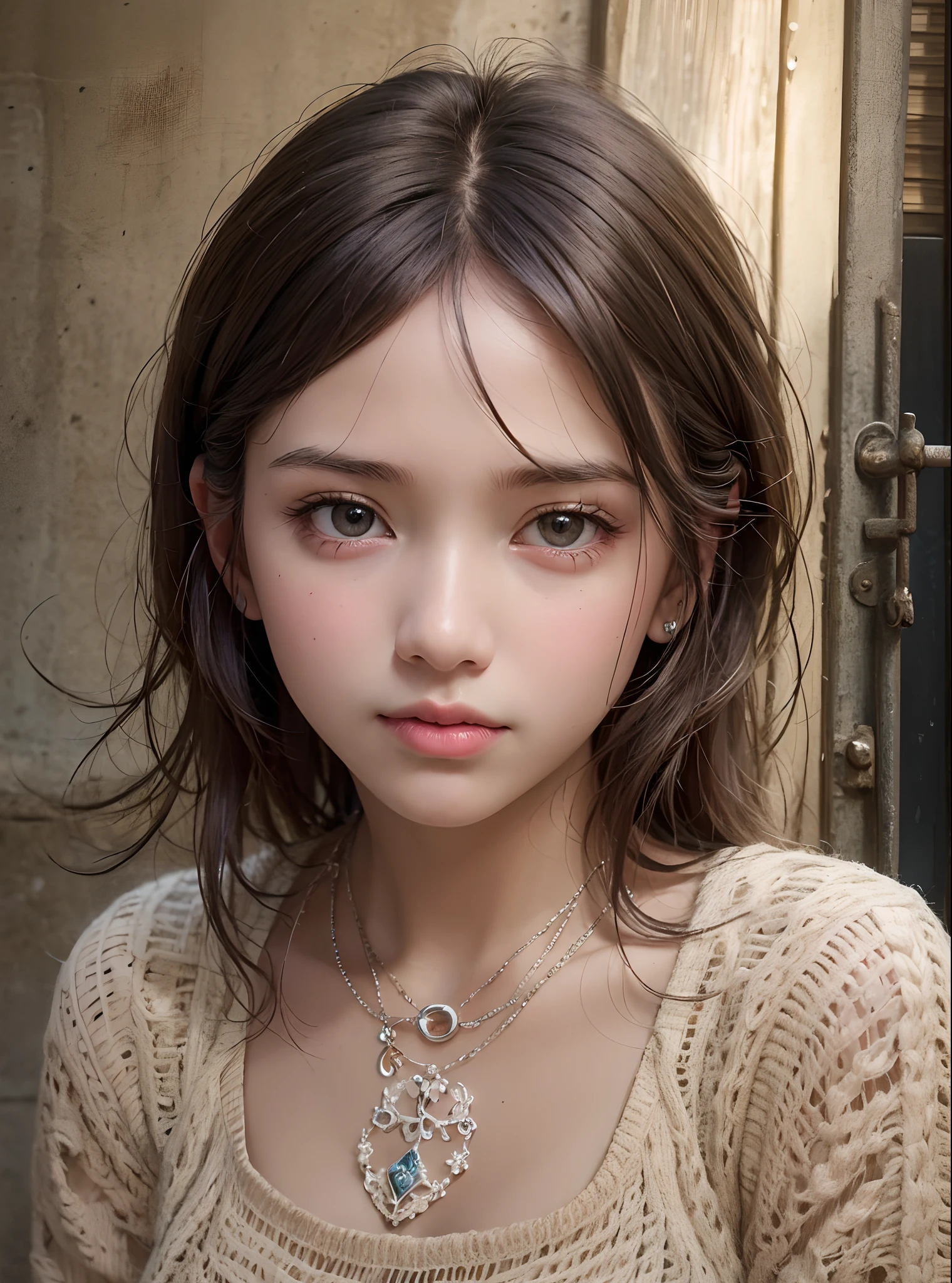 Refugees girls in dirty clothes, Slums, masterpiece, super detail, best quality, perfect and realistic face, only and perfect five fingers no six fingers-imagine --auto --s2