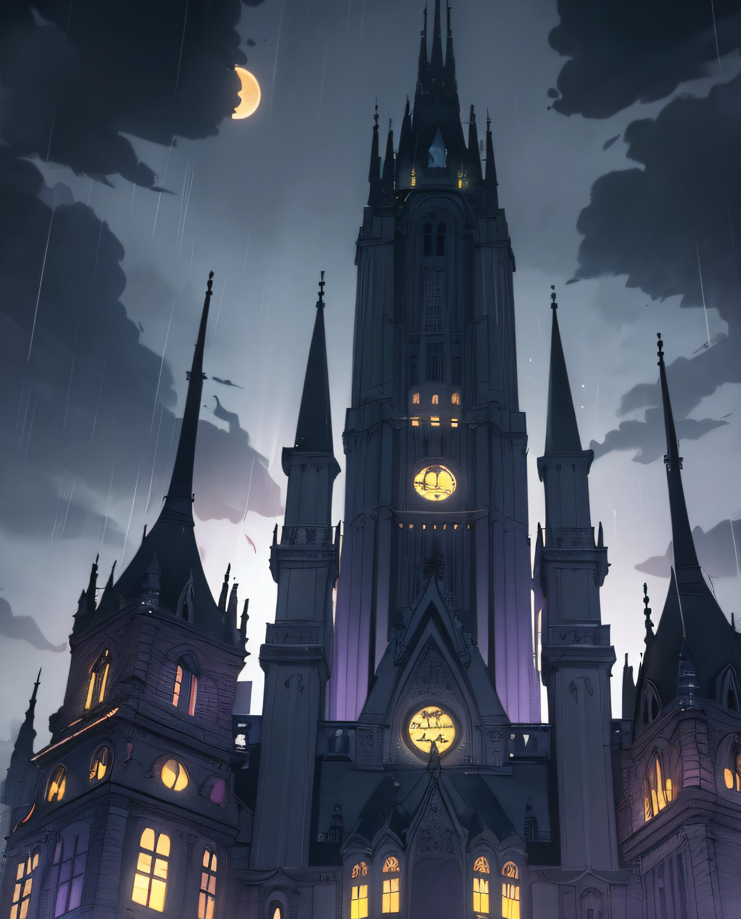 This wallpaper captures the essence of Batman's home in the dark night, set against the backdrop of a yellow, bright, and shiny moon in the sky. The wallpaper features a panoramic view of Gotham City, with towering skyscrapers casting long shadows across the streets. The cityscape is bathed in a deep violet, creating an atmosphere of mystery and suspense. The moon, positioned prominently in the upper part of the wallpaper, shines brightly, In the foreground, Batman's home, Wayne Manor, stands as an imposing silhouette against the night sky. The manor's Gothic architecture adds an air of grandeur and darkness to the composition. The mansion's windows emit a soft glow, hinting at the presence of Batman's secret lair, the Batcave. To enhance the dramatic effect, rain clouds gather over the city, reflecting the moon's radiant light. Raindrops fall gently, adding texture and movement to the wallpaper. The Bat-Signal, projected high into the night sky, cuts through the darkness, symbolizing Batman's commitment to protecting Gotham City from evil forces. Overall, this wallpaper captures the dichotomy between light and darkness, highlighting the eternal struggle between good and evil. It serves as a reminder of Batman's unwavering dedication to justice, even in the darkest of nights.