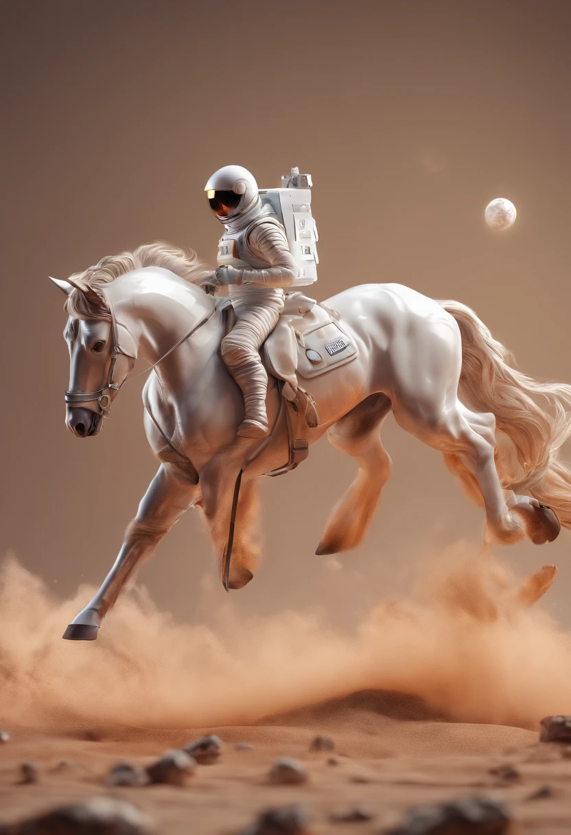 A horse riding an astronaut in a reversed dimensiom