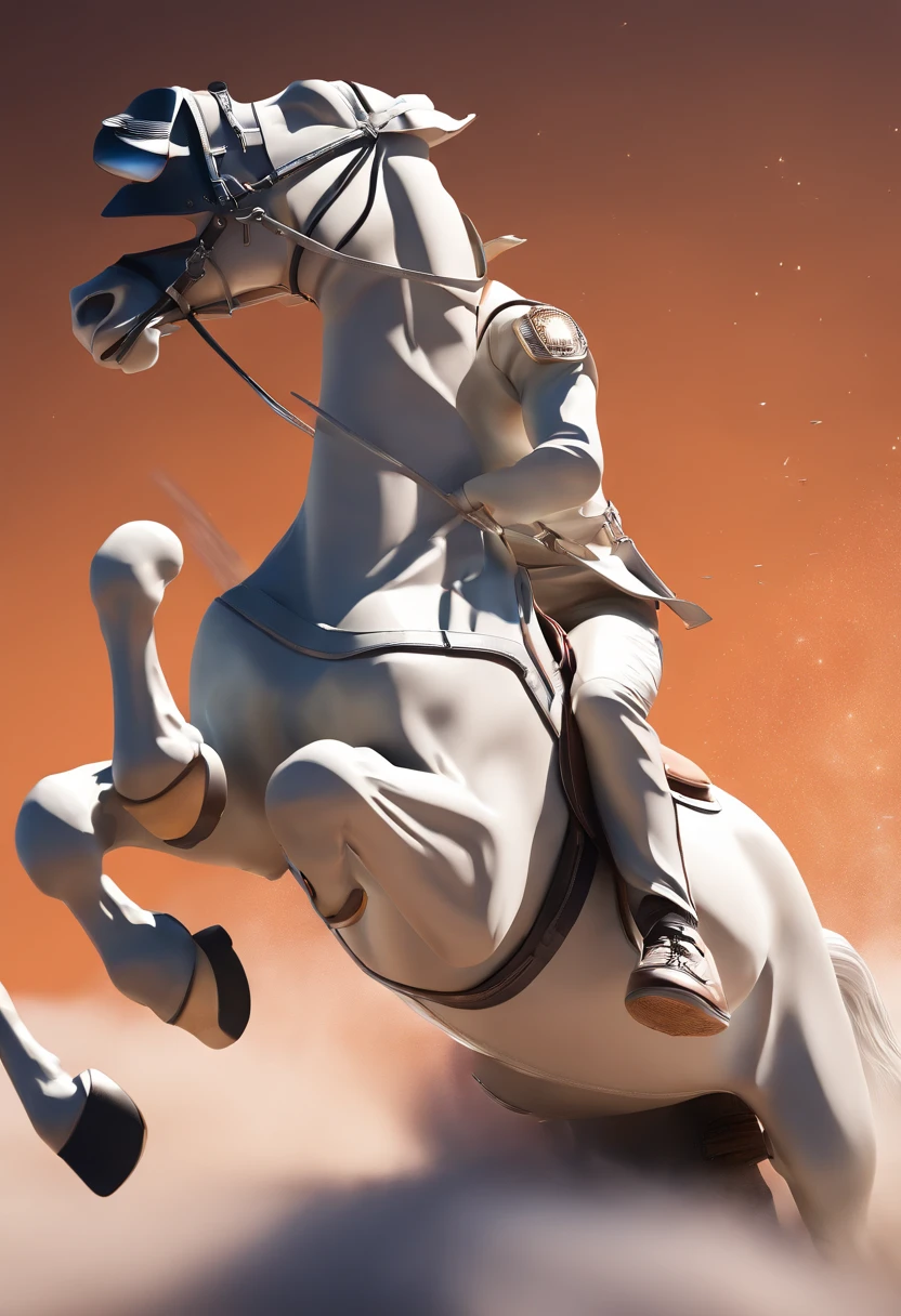 A horse riding an astronaut in a reversed dimensiom