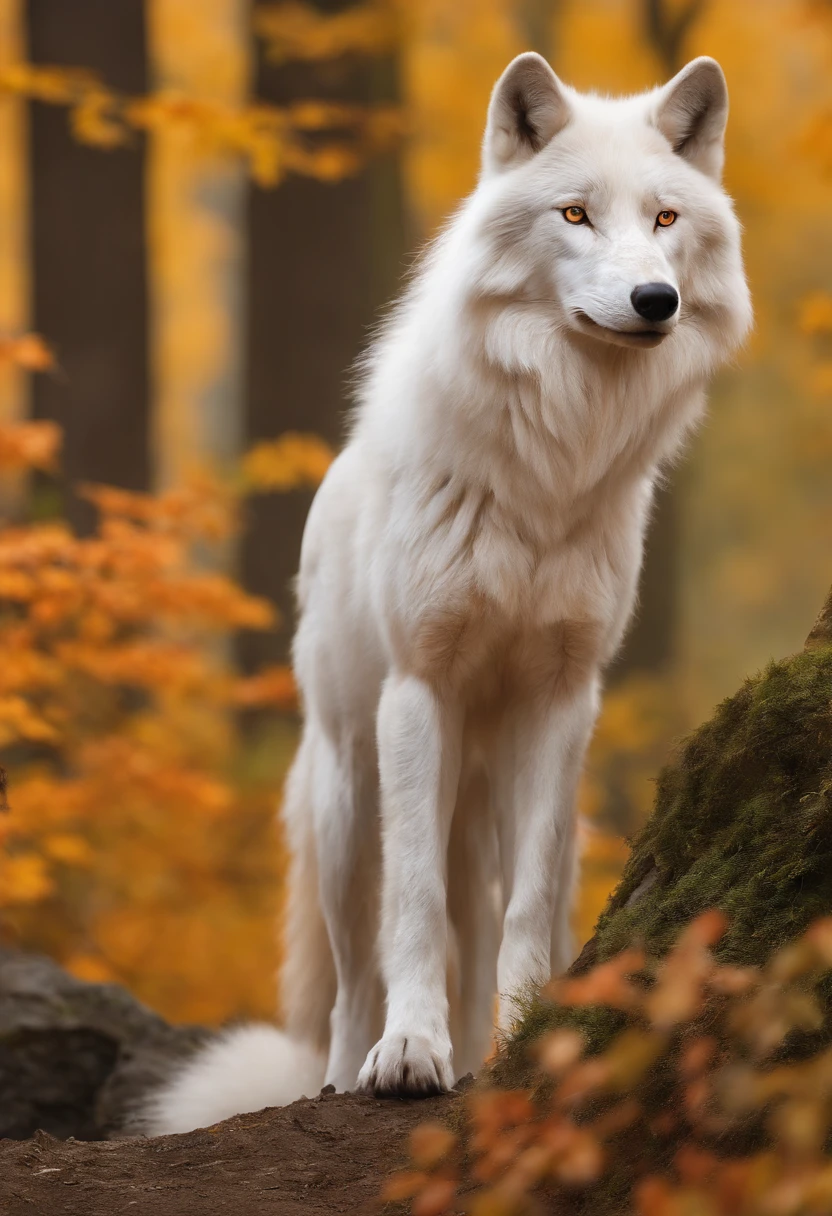 Furry, anthro Wolf, menschliche statur (mehrfarbiges Fell, White-Red:1.3), (Fuchsgesicht, rotes Fell, white belly, orangene streifen, 大眼睛, White eyelids, gelbe Pupille, schlank:1.2),schlank, Klingeln)), (Korrekte Anatomie), A big cock, feet, longer fuselage, well-proportioned limbs,(realistisches Fell, Detaillierte Fellstruktur, beschriftet:1.3)), (natural lightting), fotorealistisch, hyperrealistisch, Ultradetailliert, Endloser Wald, fluss im hintergrund