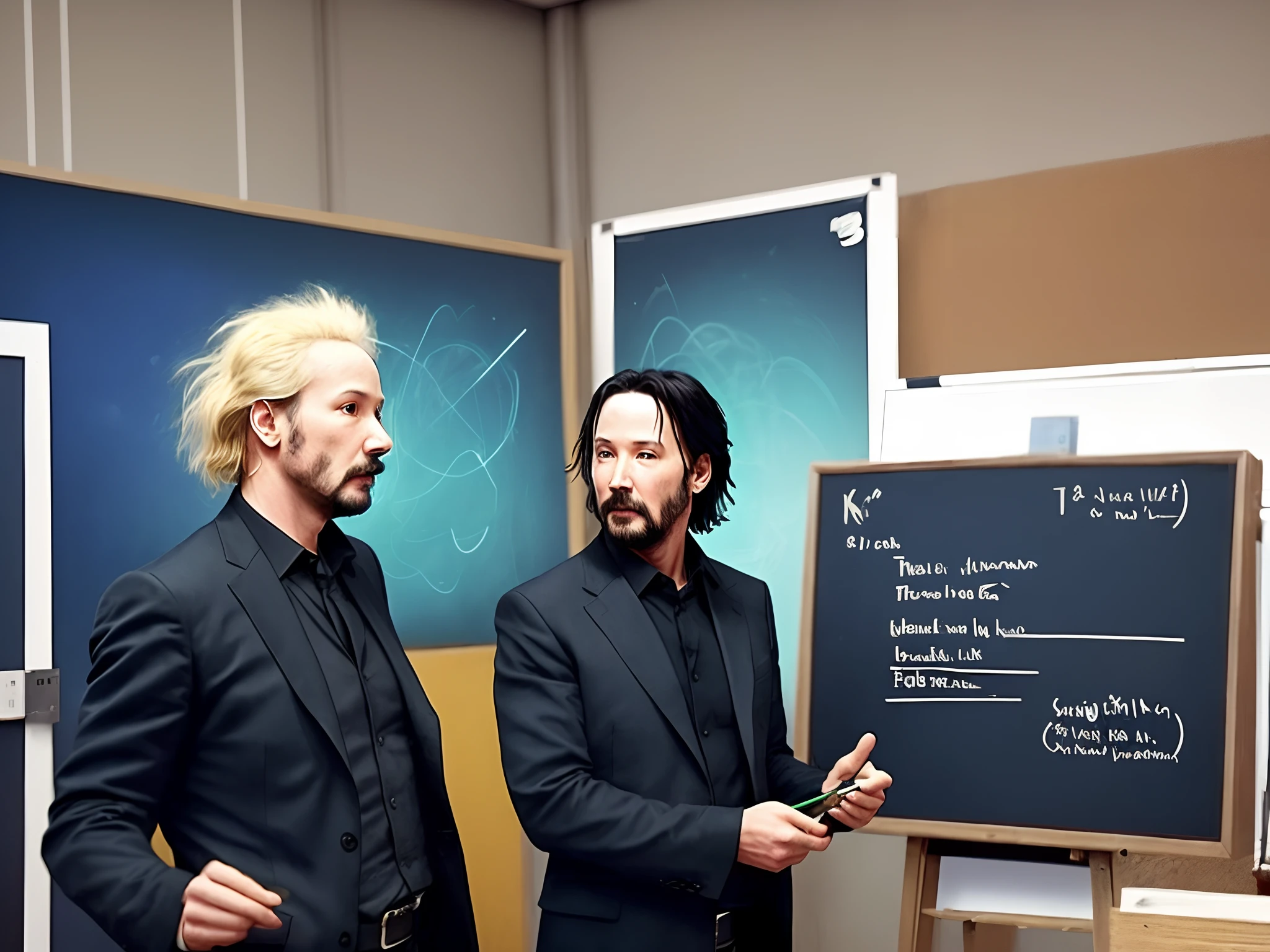 Einstein explain to Keanu Reeves theory