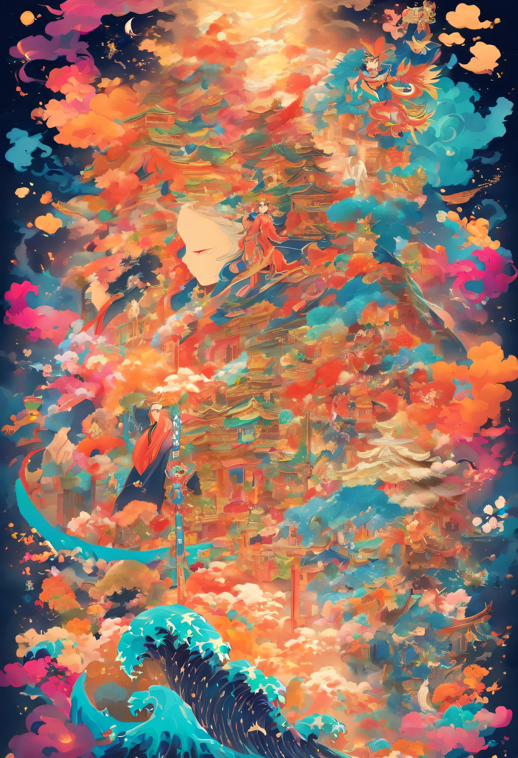 Design a mesmerizing poster for my custom hoodie, inspired by the beauty of traditional art. Blend the elegance of age-old techniques with a modern twist to create a captivating visual masterpiece. Your creation should reflect the rich heritage of traditional art forms and seamlessly integrate them into a contemporary, wearable work of art