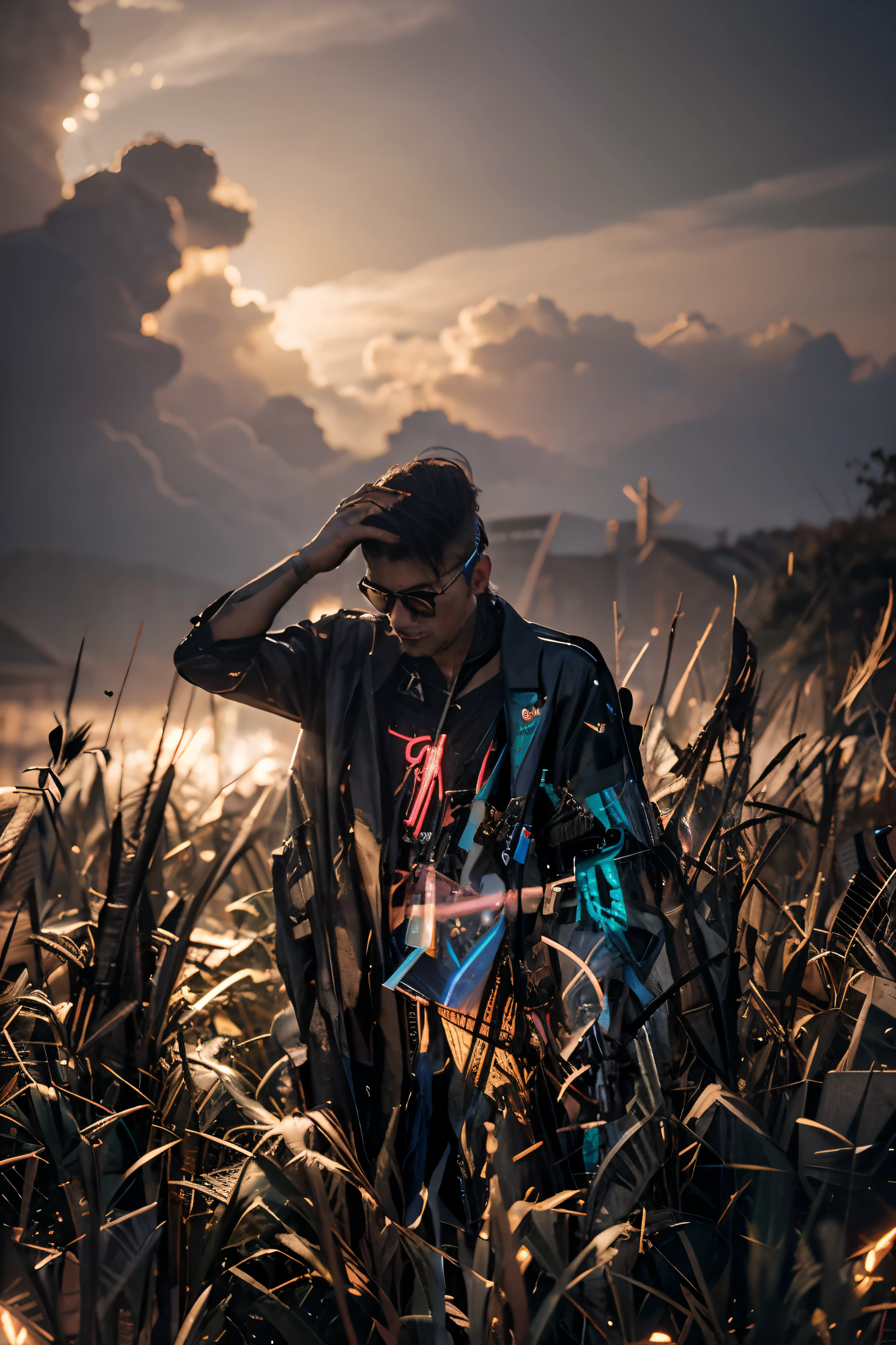 Cyberpunk handsome boy 8k ultra realistic background chenge