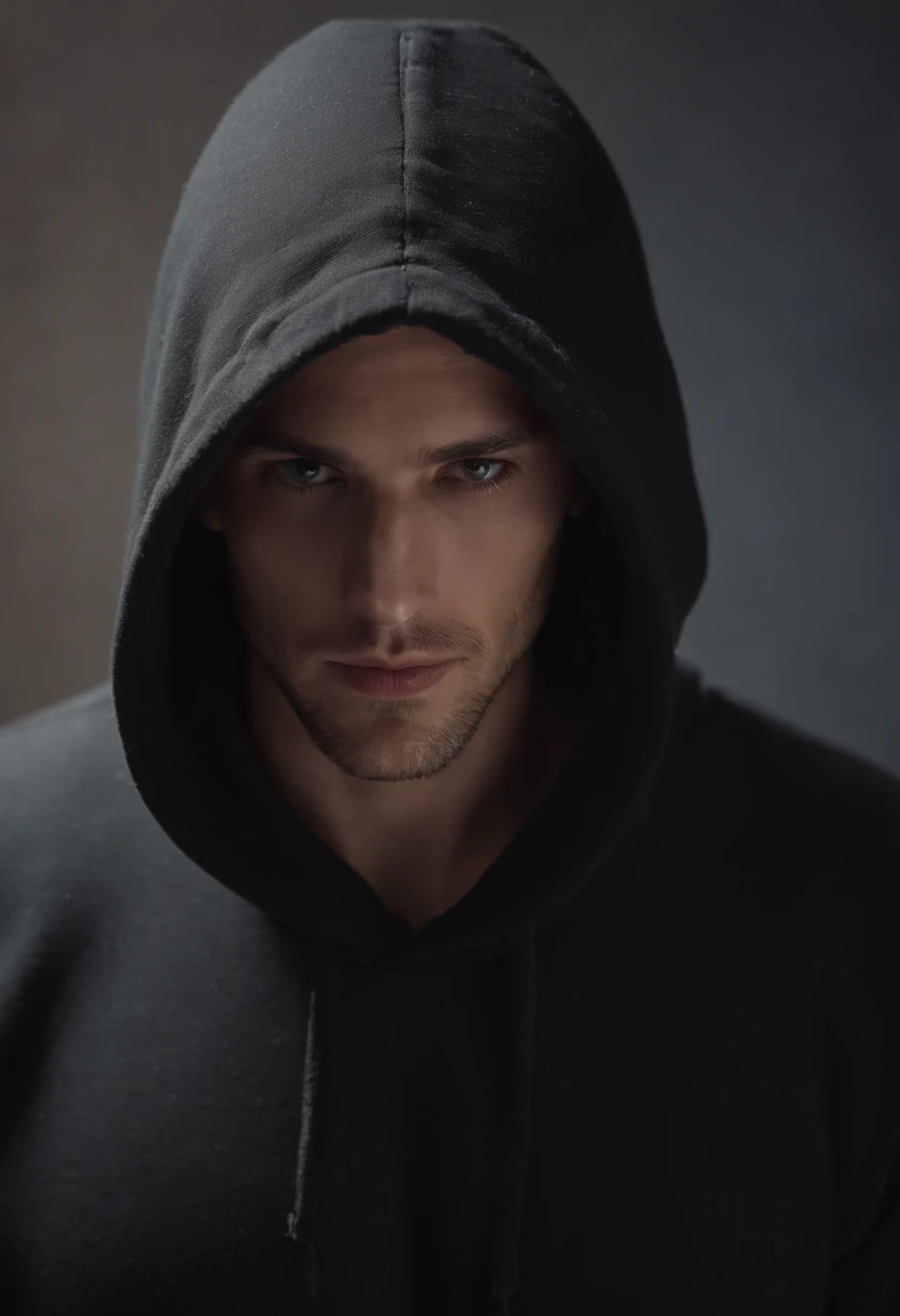 a 3d image of a mysterious man cover in black hoodie